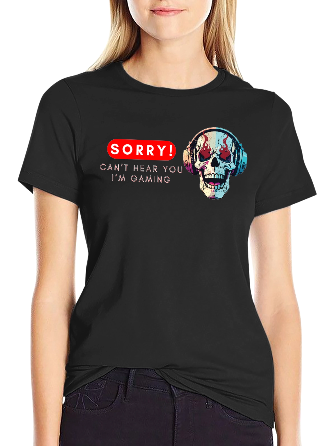 Camiseta Gamer Calavera con Audífonos - Sorry!