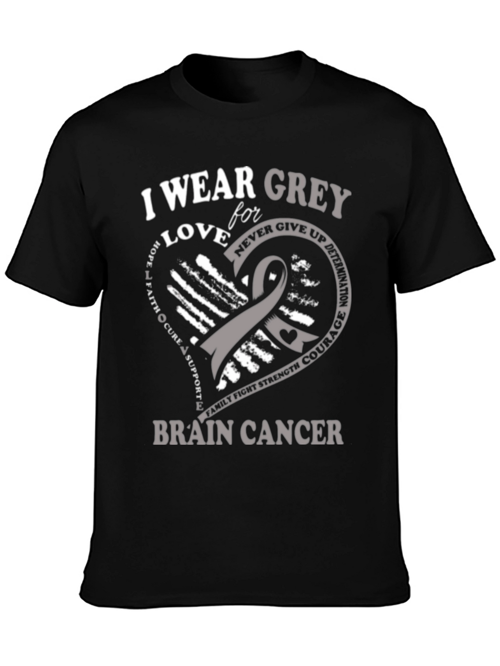 Camiseta Concientización Cáncer Cerebral - Vistiendo Gris