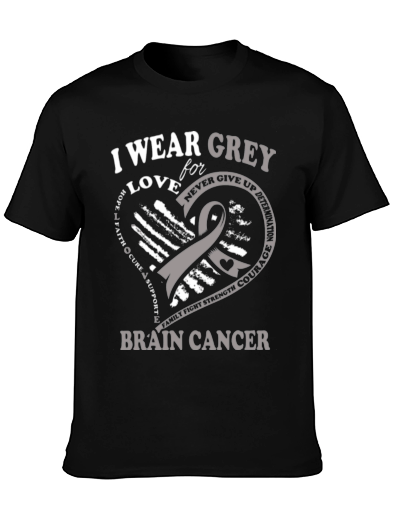 Camiseta Concientización Cáncer Cerebral - Vistiendo Gris