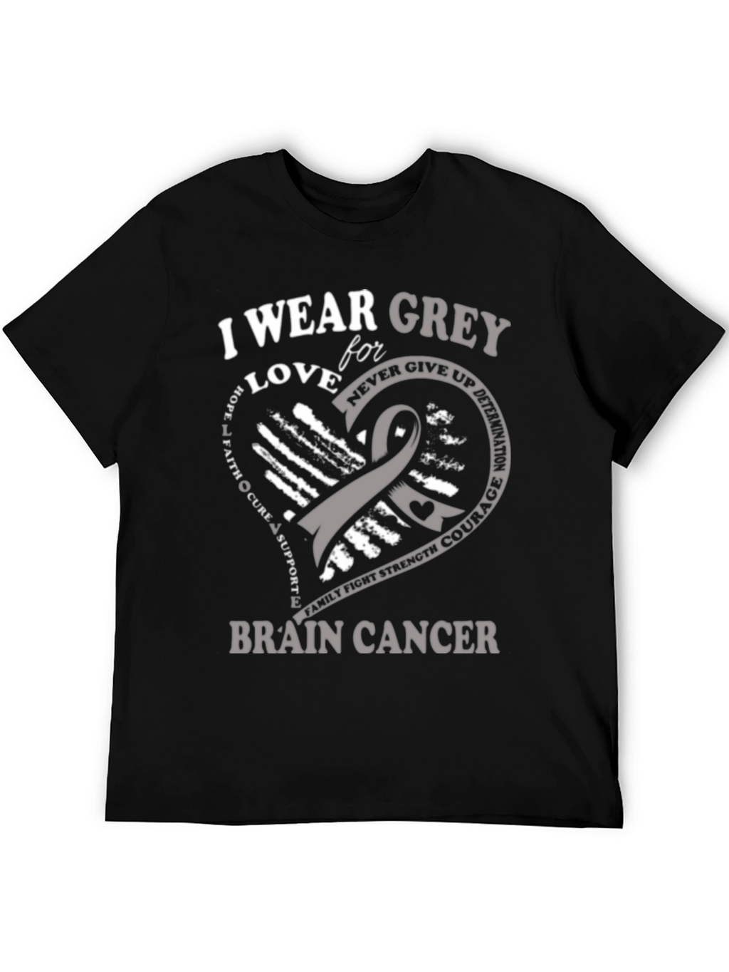 Camiseta Concientización Cáncer Cerebral - Vistiendo Gris