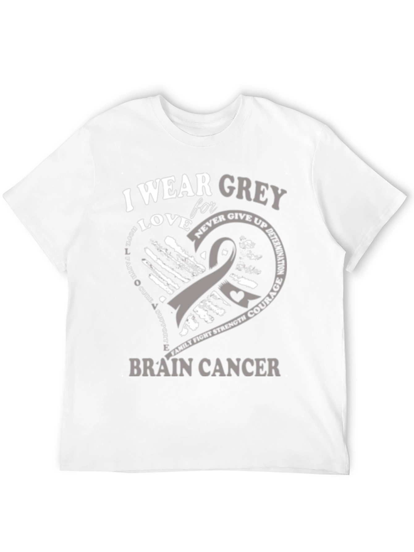Camiseta Concientización Cáncer Cerebral - Vistiendo Gris