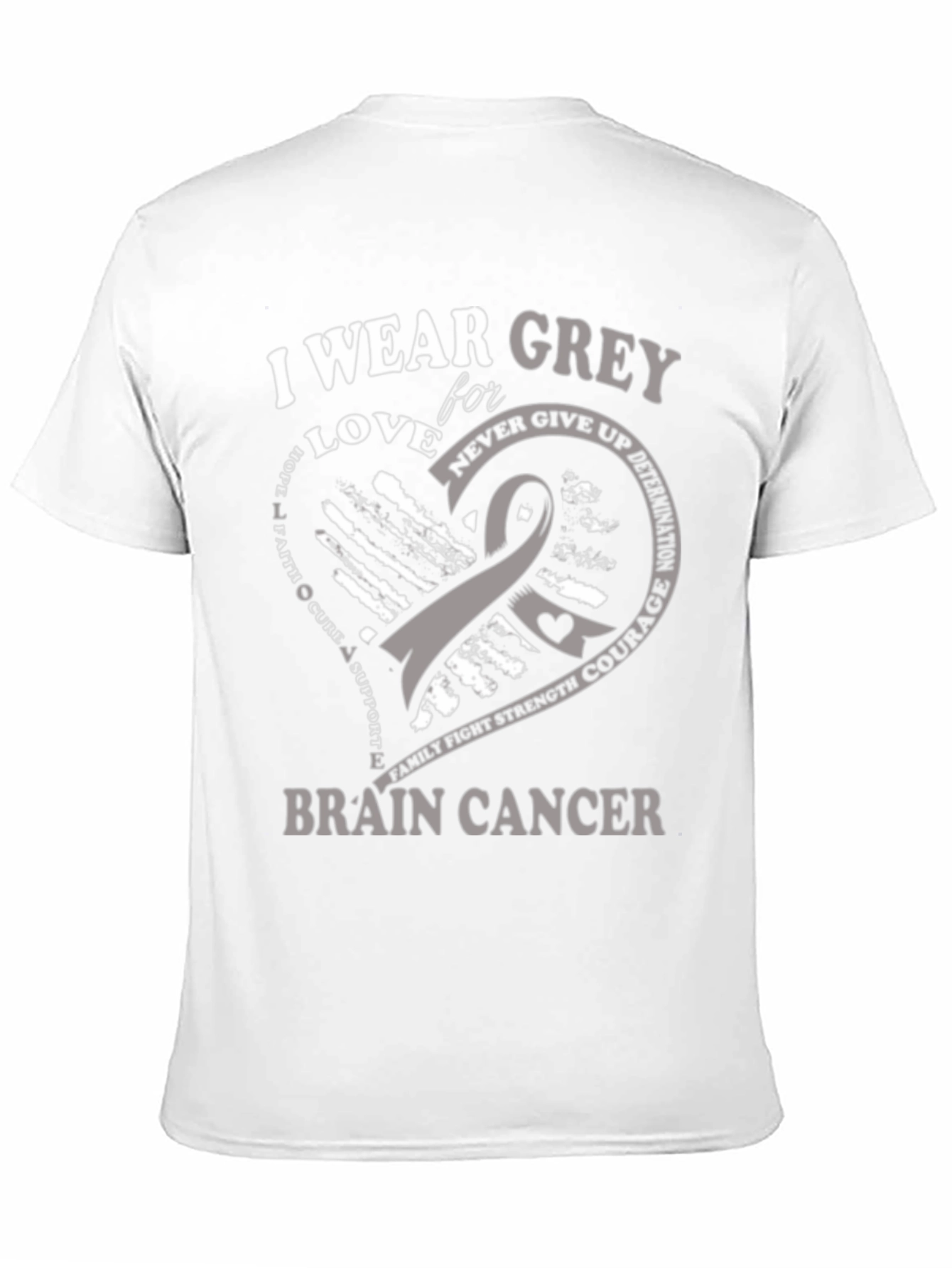 Camiseta Concientización Cáncer Cerebral - Vistiendo Gris