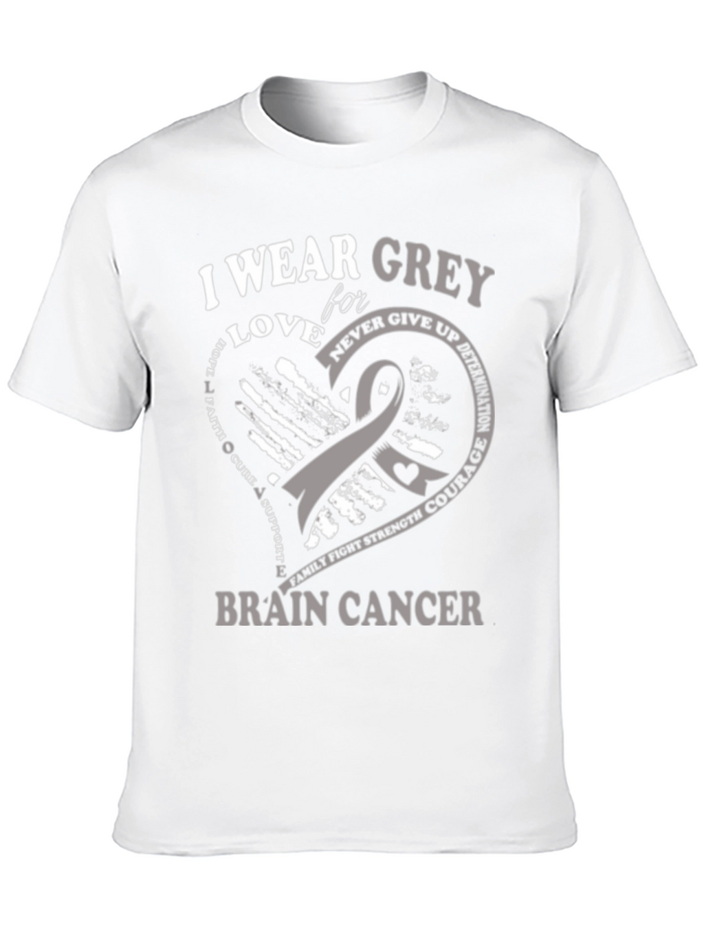 Camiseta Concientización Cáncer Cerebral - Vistiendo Gris