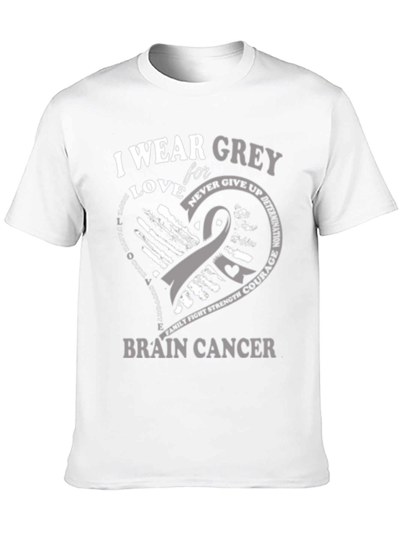 Camiseta Concientización Cáncer Cerebral - Vistiendo Gris