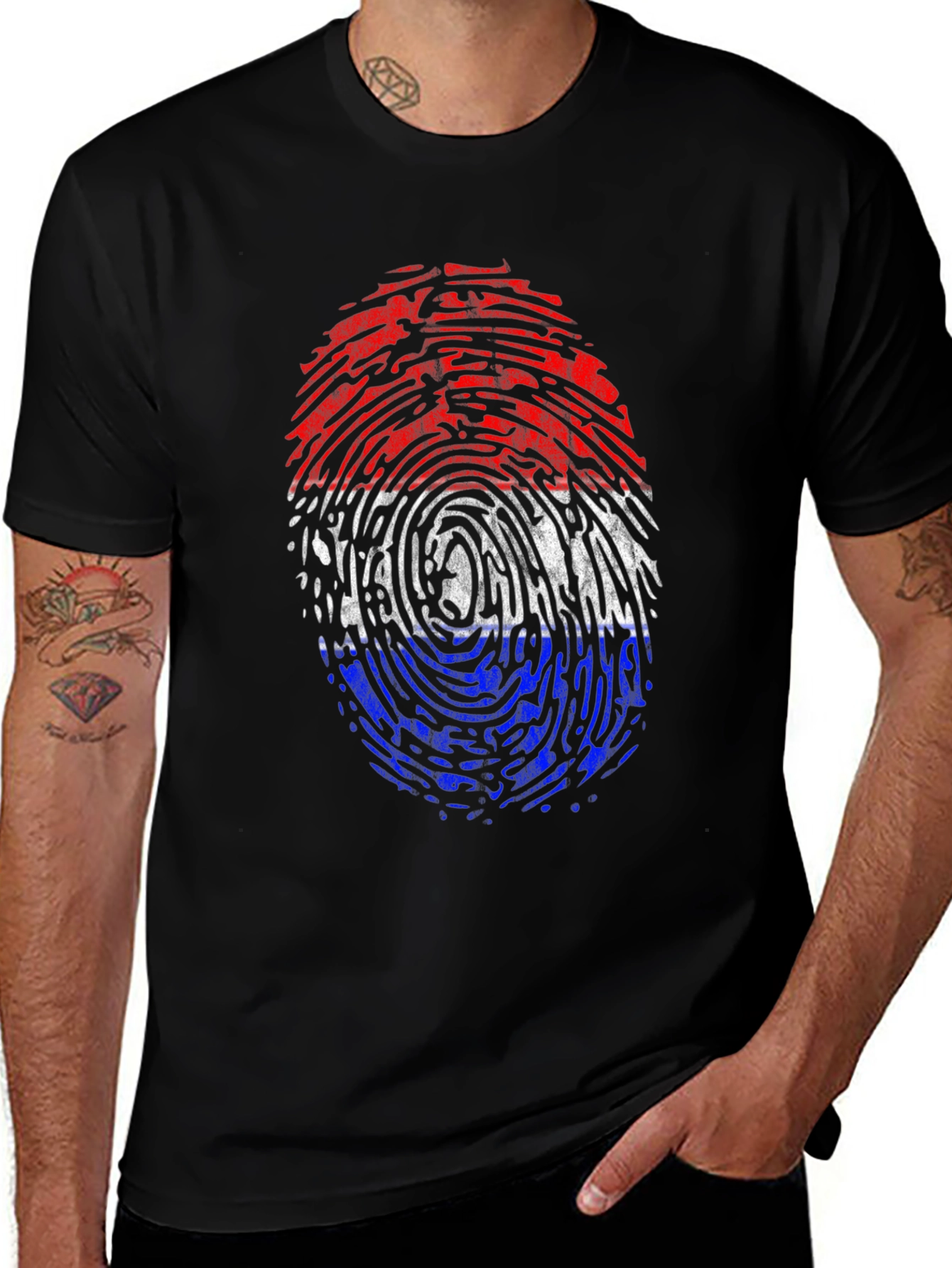 Camiseta Hombre Huella Bandera