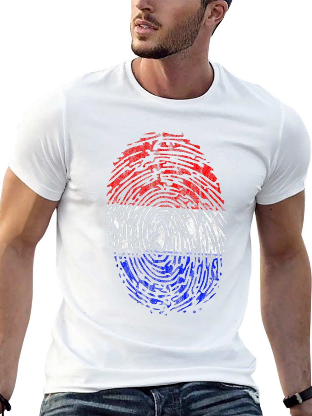 Camiseta Hombre Huella Bandera