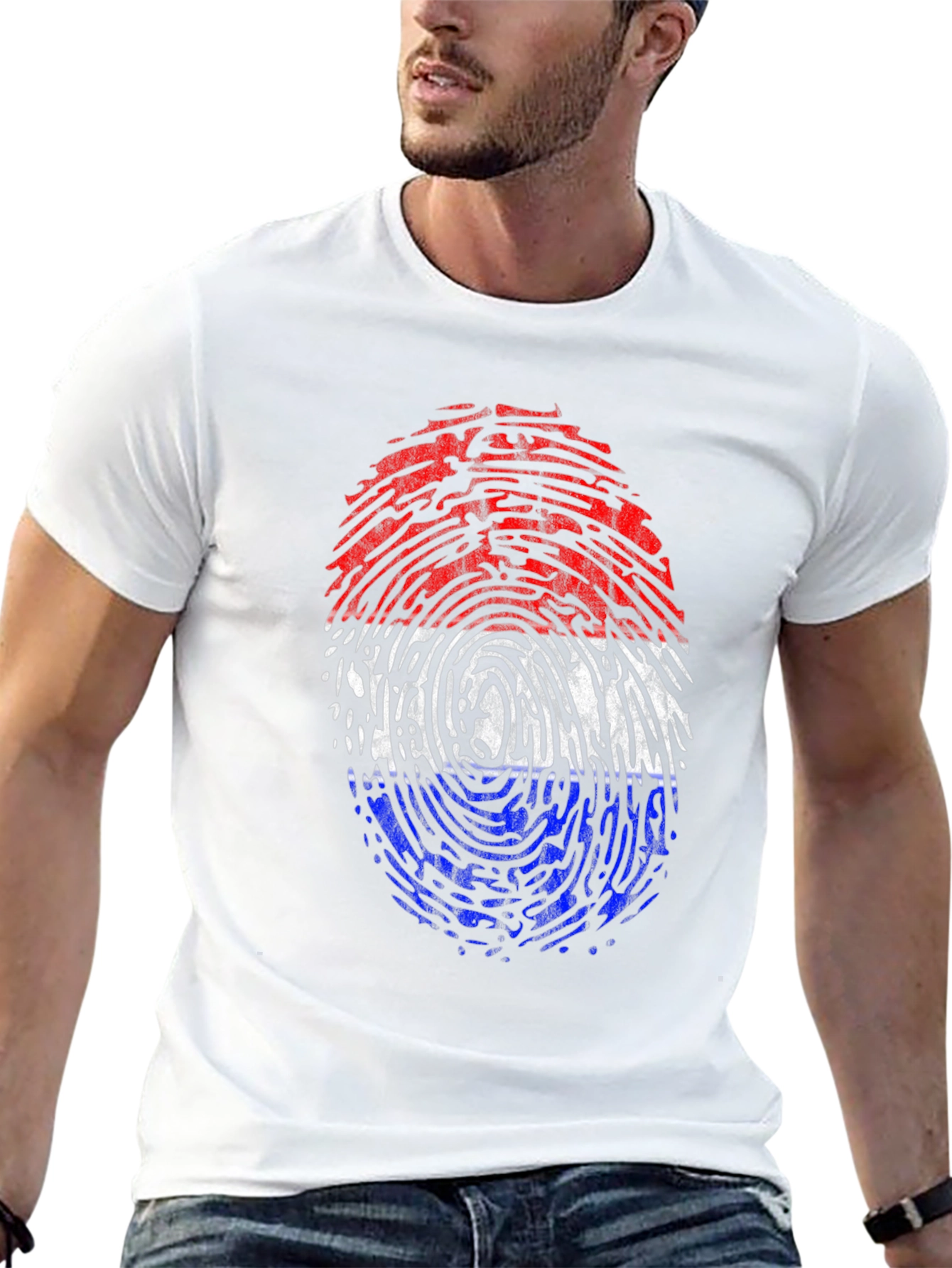 Camiseta Hombre Huella Bandera