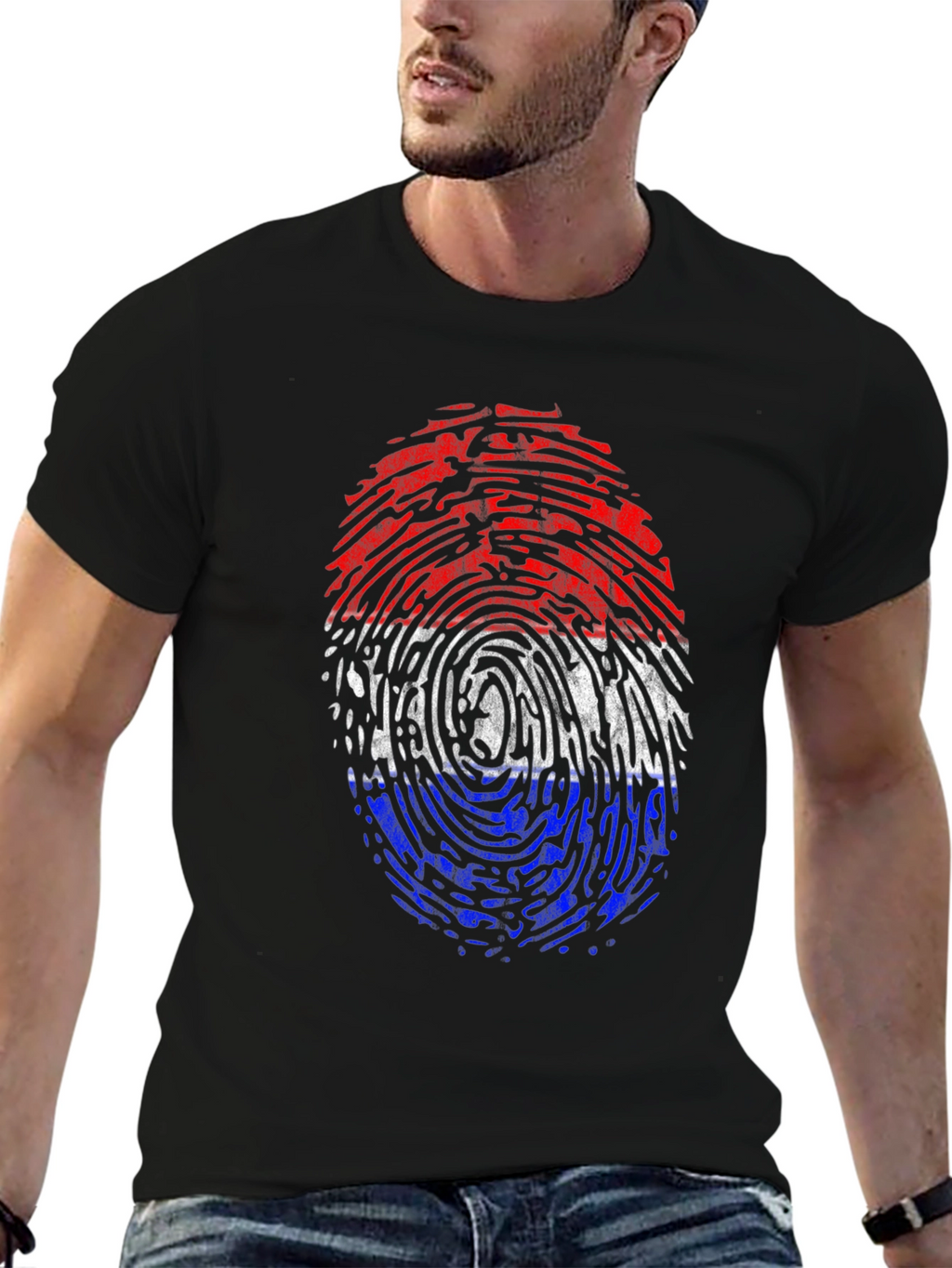 Camiseta Hombre Huella Bandera