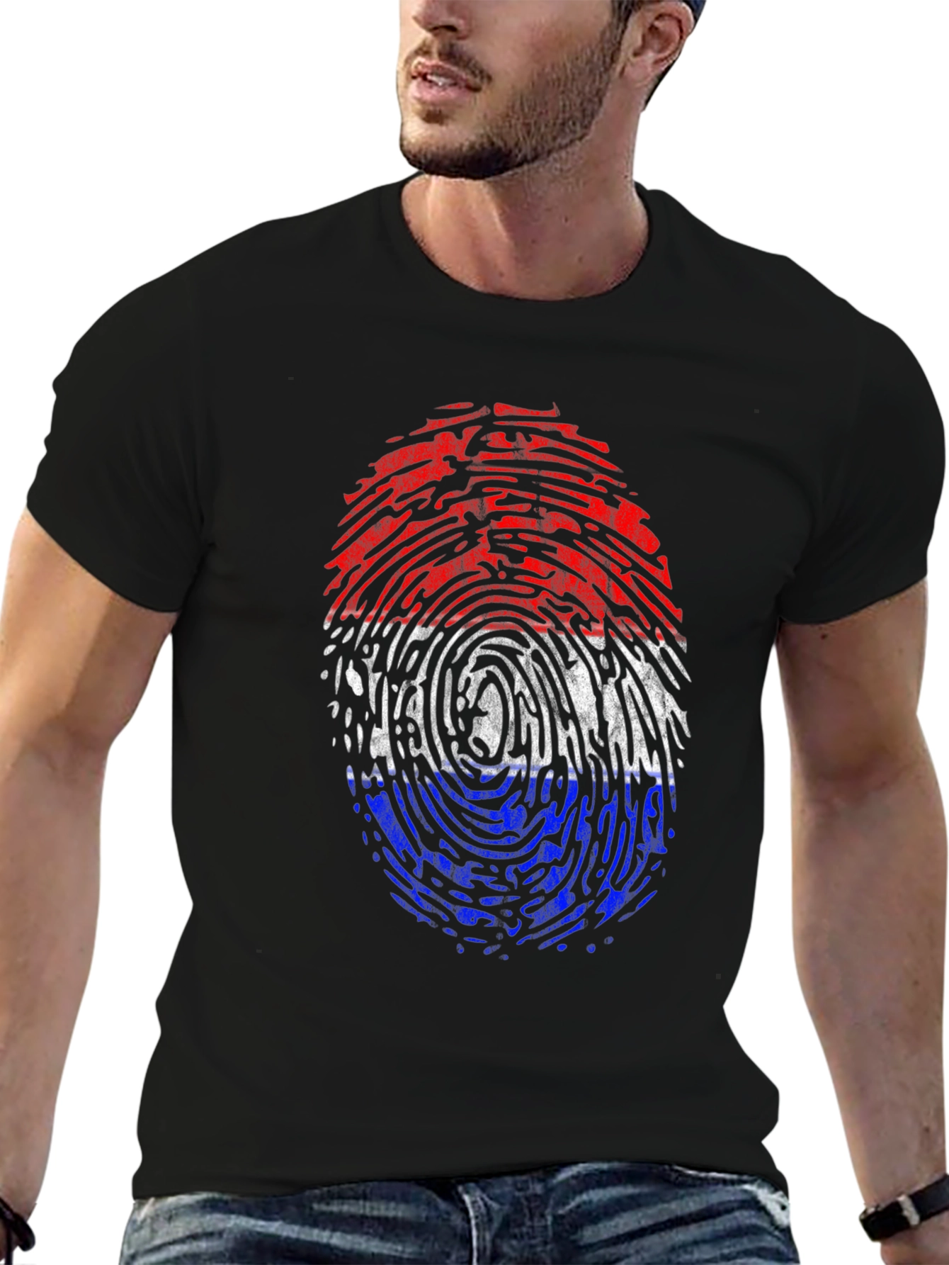Camiseta Hombre Huella Bandera