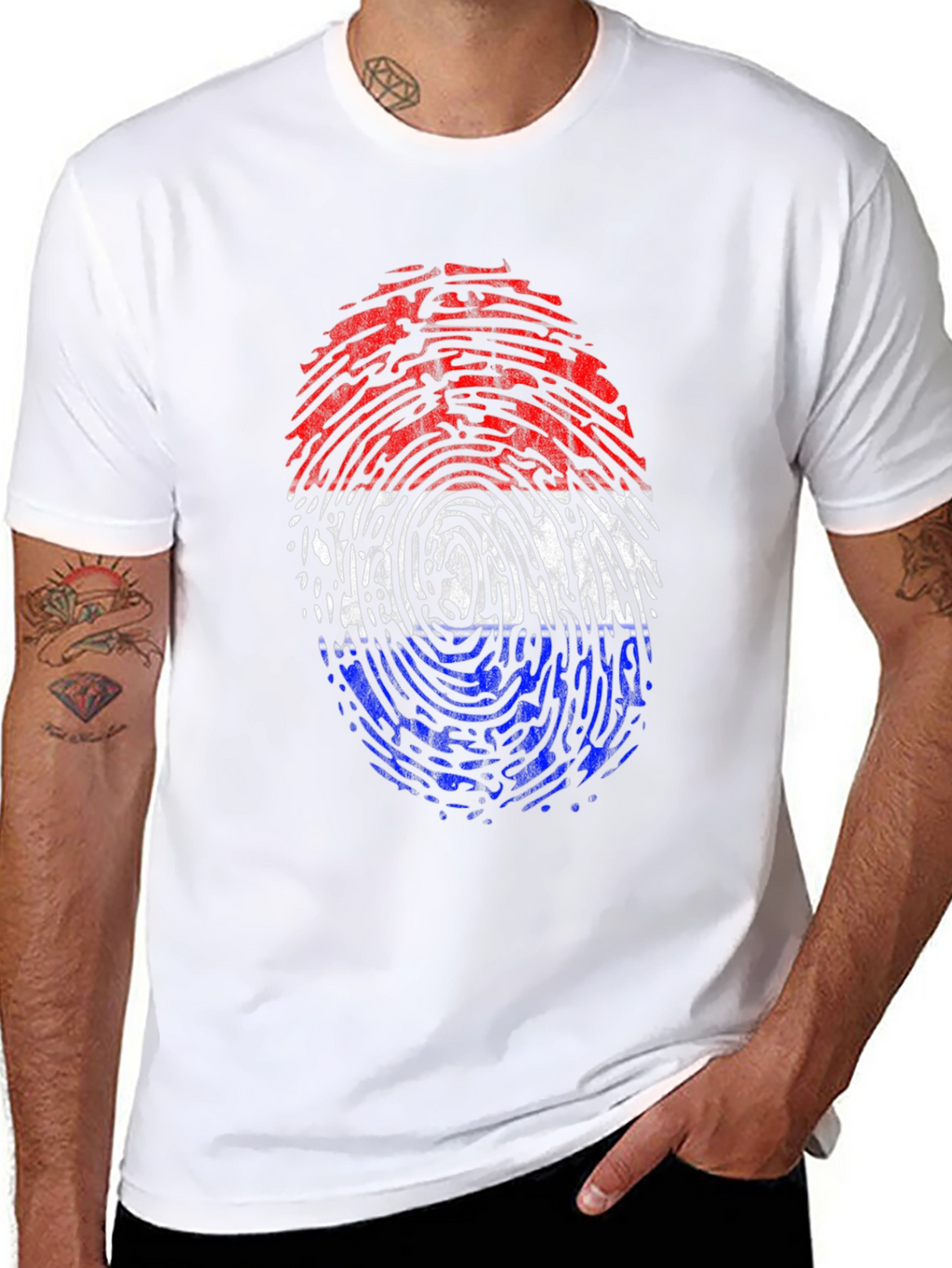 Camiseta Hombre Huella Bandera