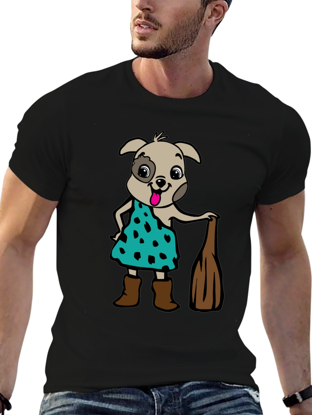 Camiseta Hombre Diseño Perro Picapiedra