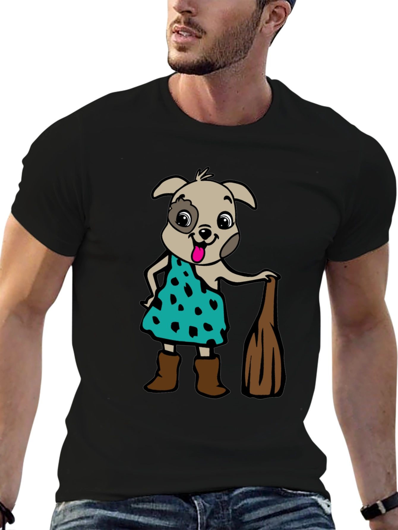 Camiseta Hombre Diseño Perro Picapiedra