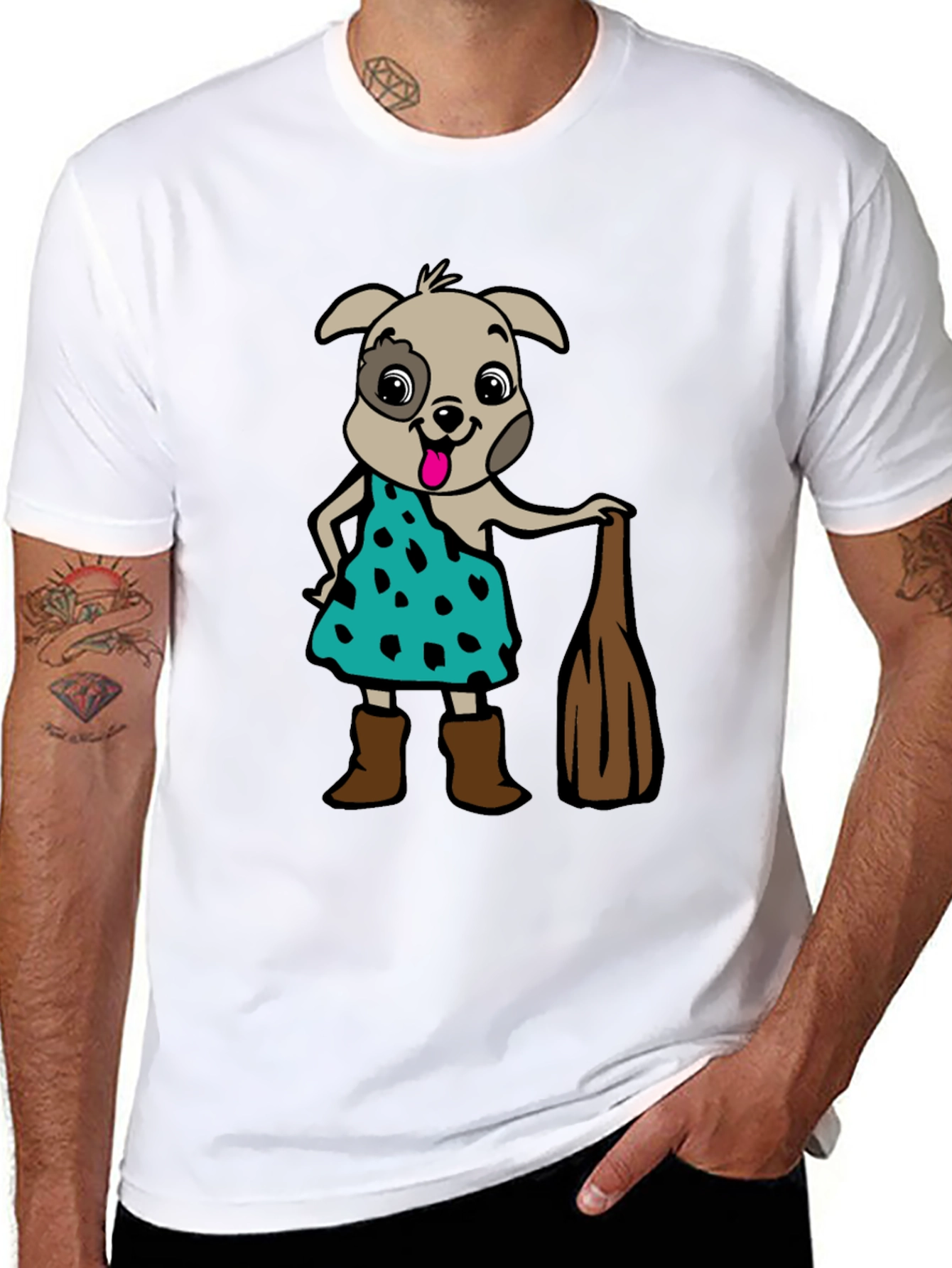 Camiseta Hombre Diseño Perro Picapiedra