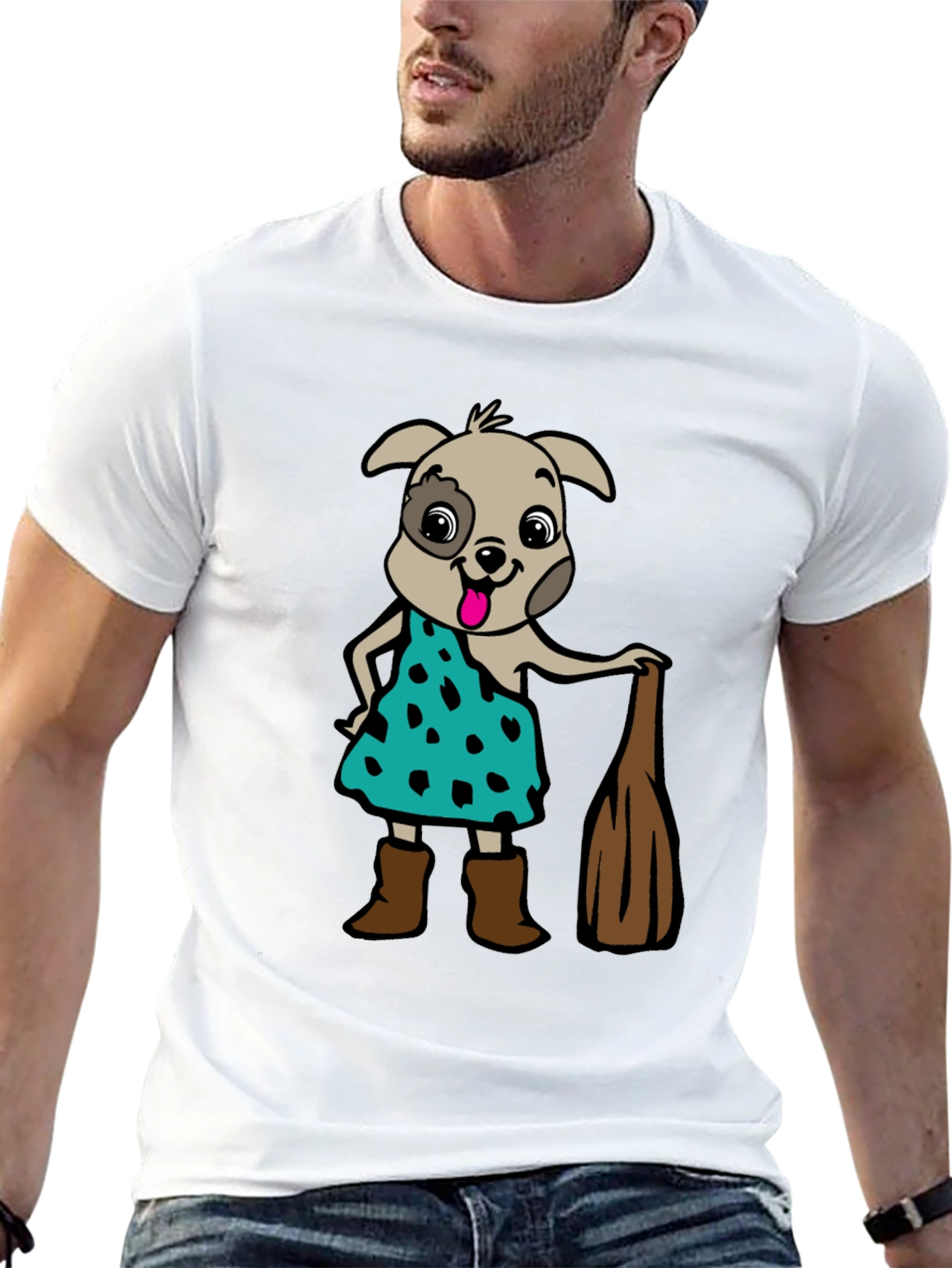 Camiseta Hombre Diseño Perro Picapiedra