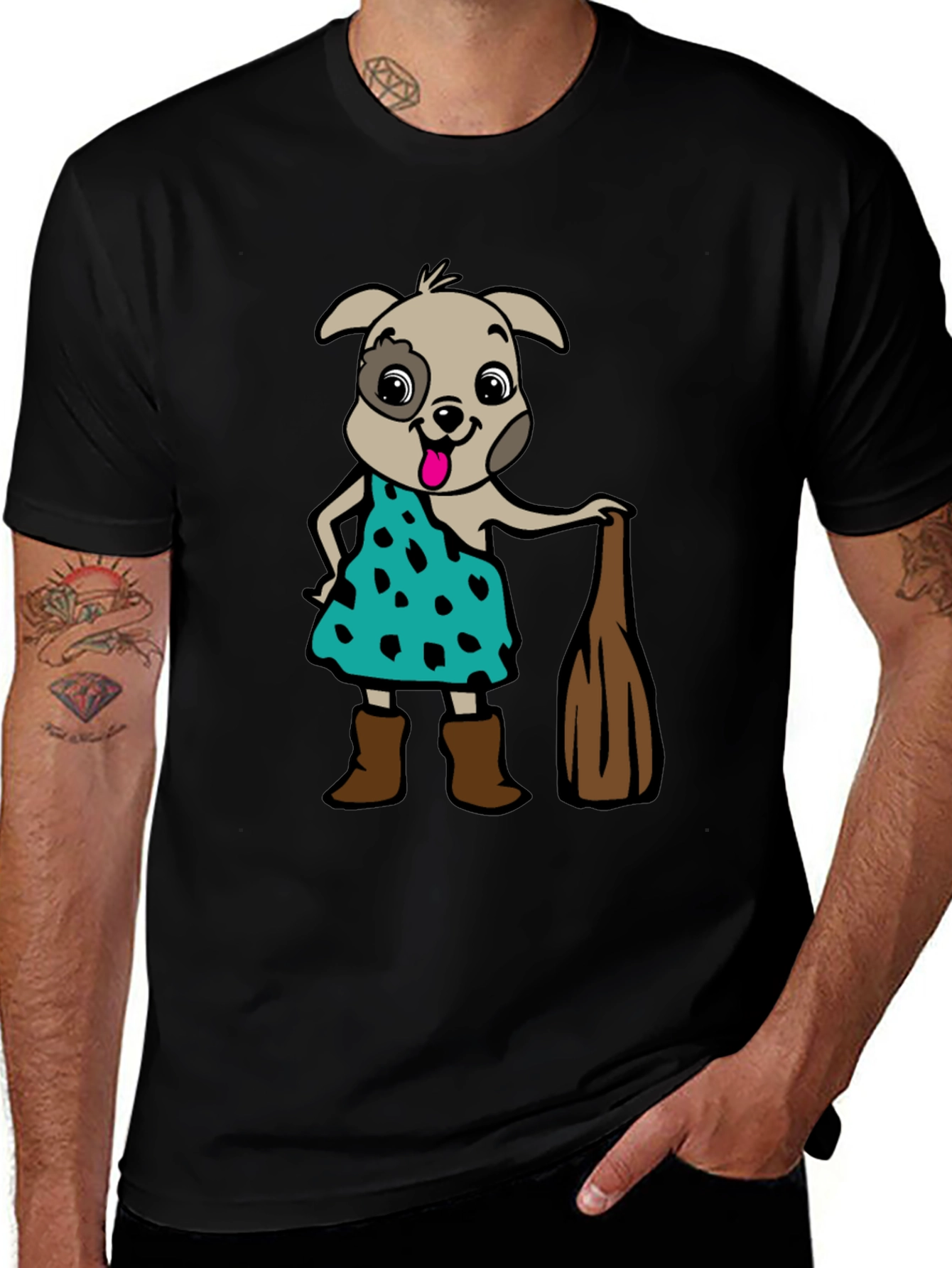 Camiseta Hombre Diseño Perro Picapiedra