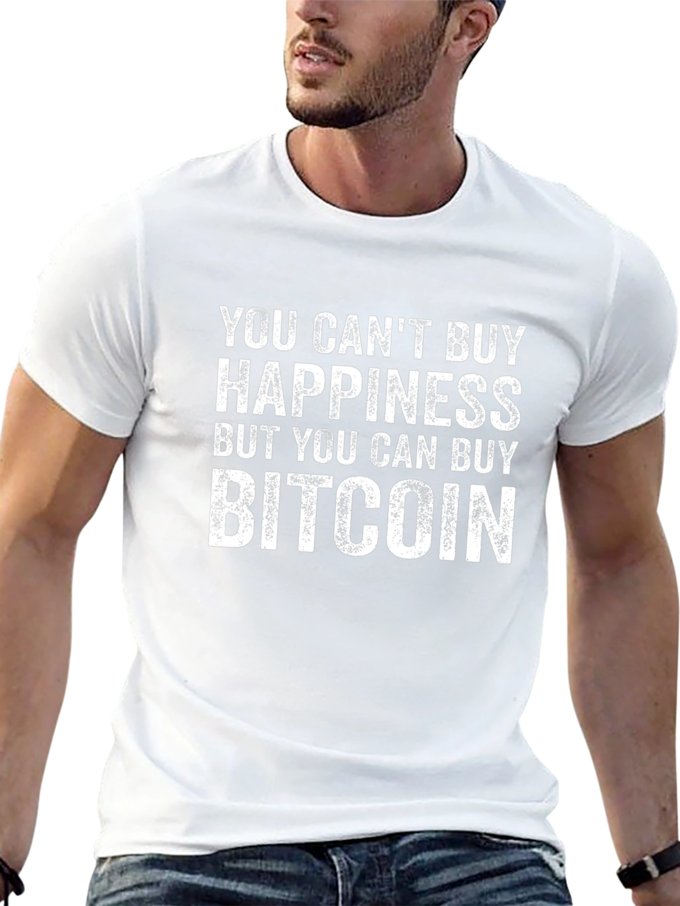 Camiseta Bitcoin: No puedes comprar la felicidad