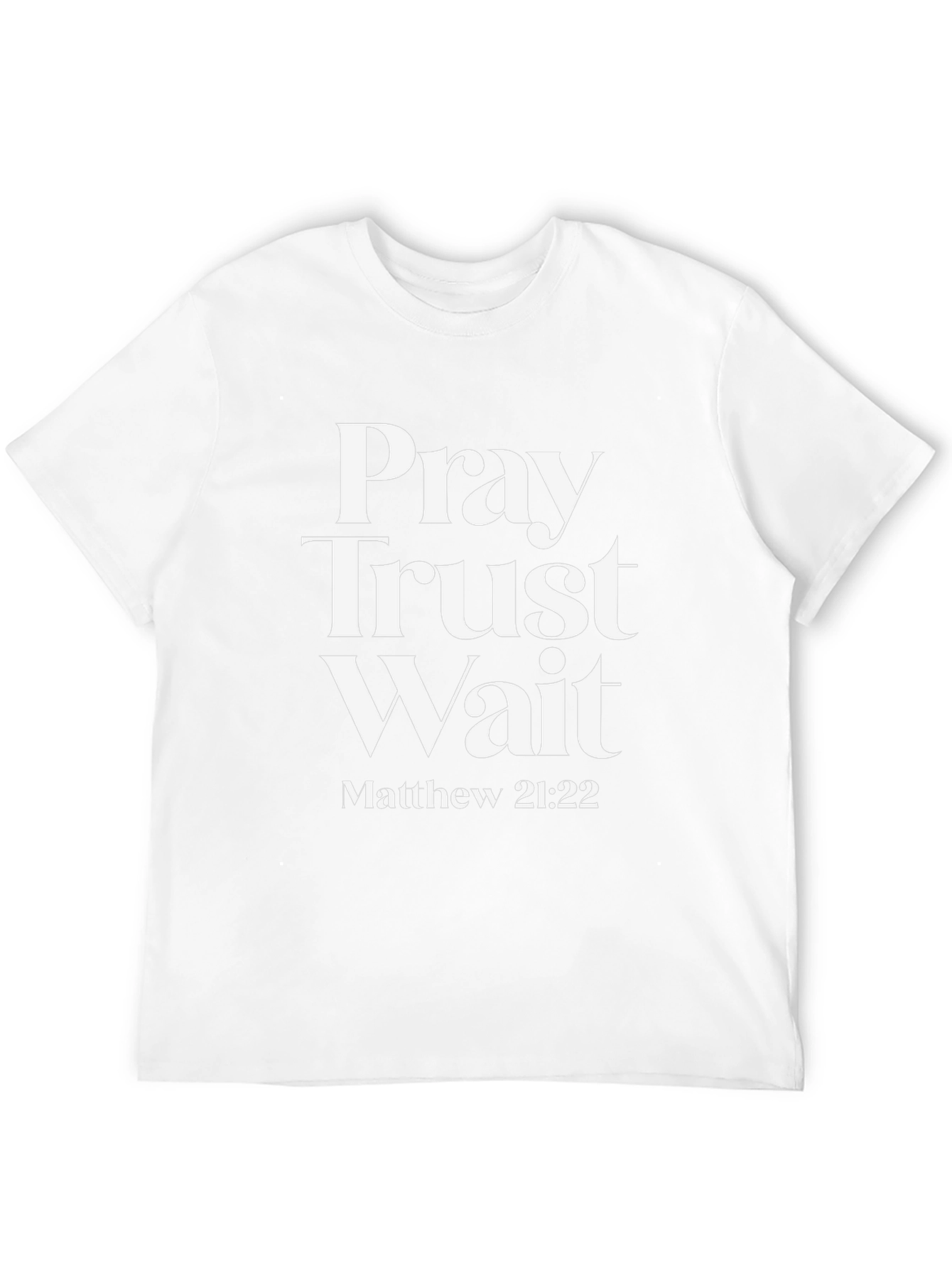 Camiseta Cristiana: Ora Confía Espera - Mateo 21:22