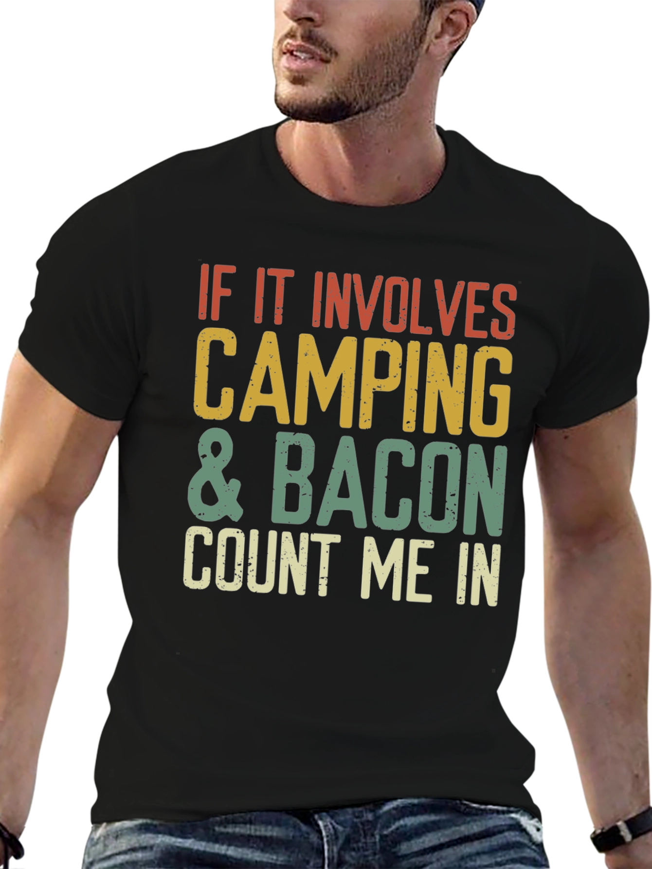 Camiseta Camping & Bacon - ¡Cuenta Conmigo!