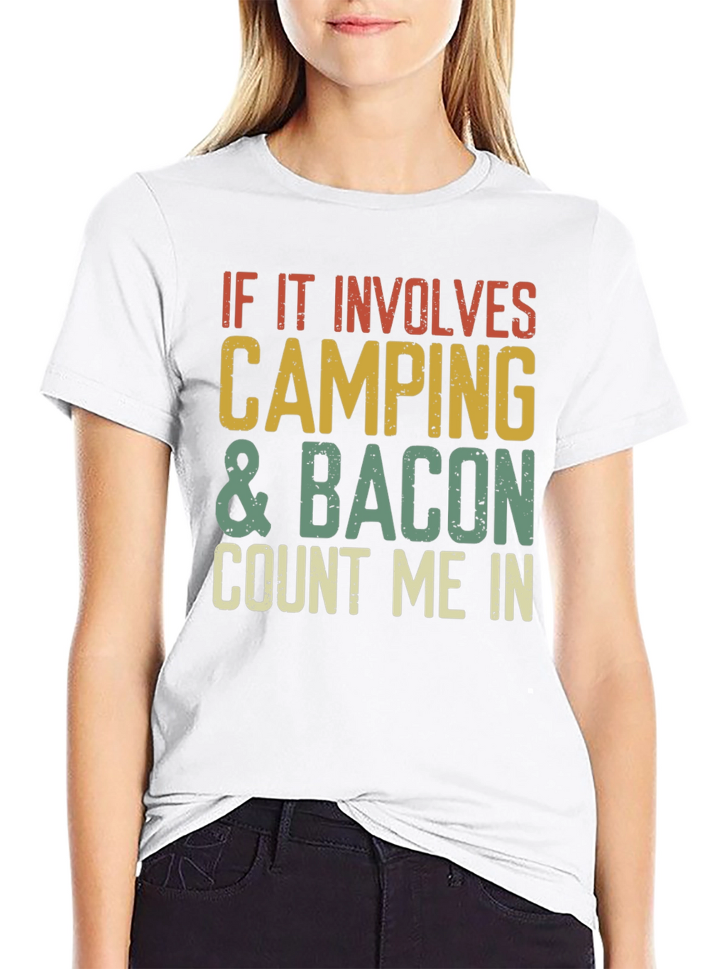 Camiseta Camping & Bacon - ¡Cuenta Conmigo!