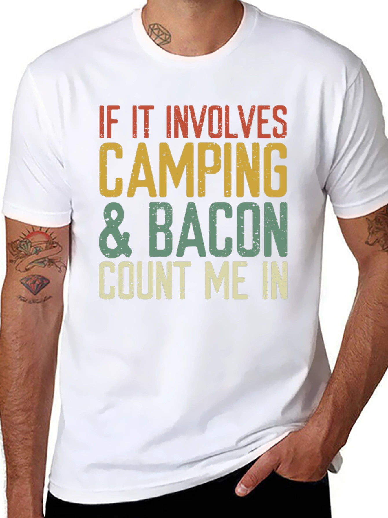 Camiseta Camping & Bacon - ¡Cuenta Conmigo!