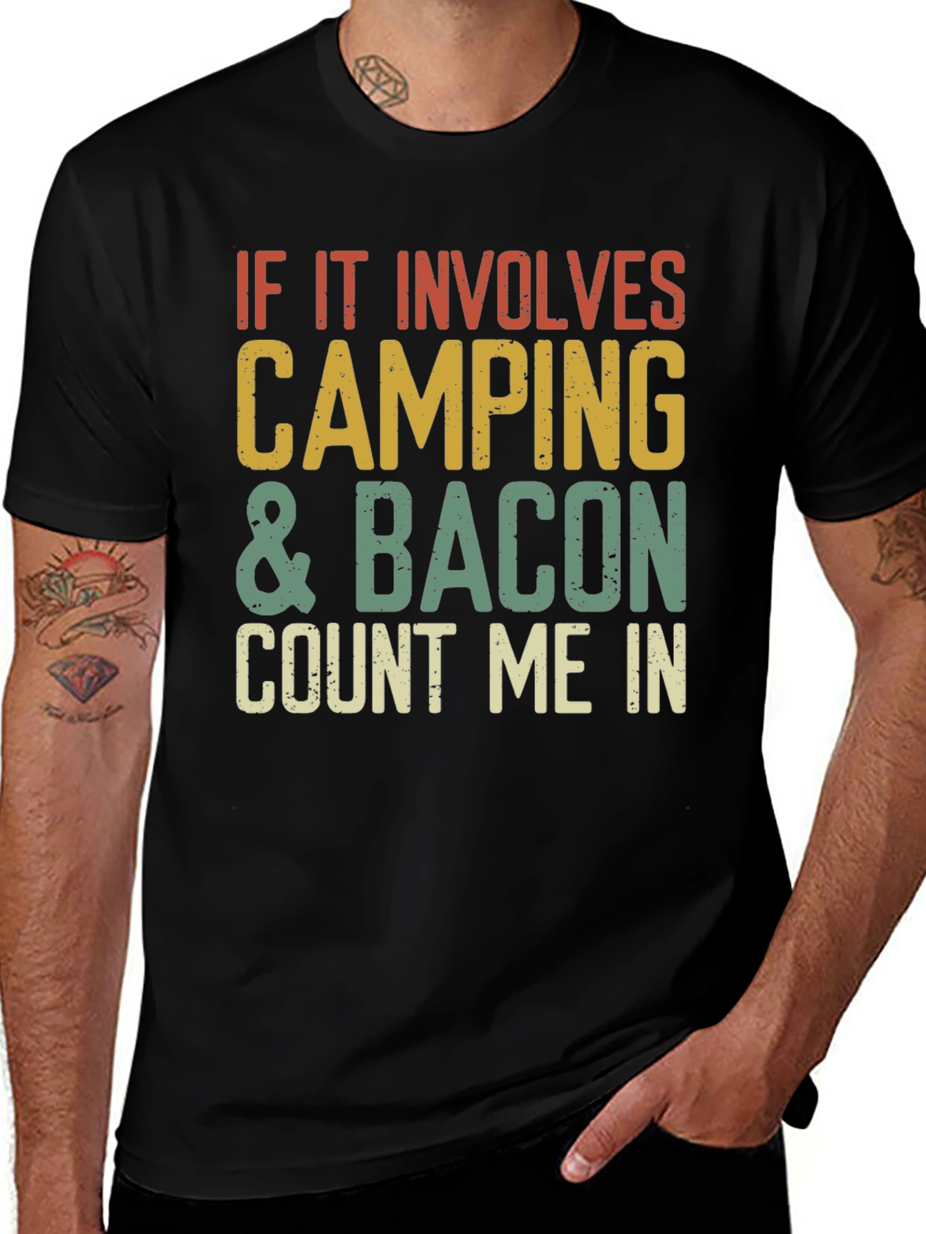 Camiseta Camping & Bacon - ¡Cuenta Conmigo!