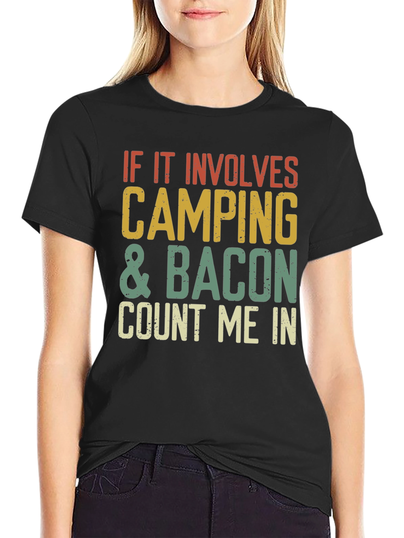Camiseta Camping & Bacon - ¡Cuenta Conmigo!
