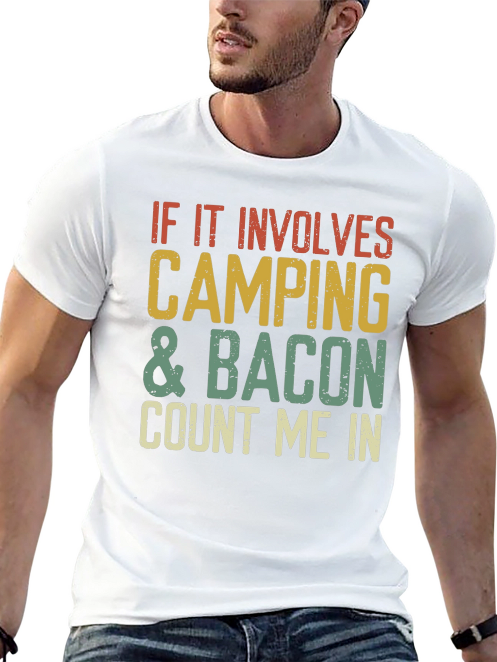 Camiseta Camping & Bacon - ¡Cuenta Conmigo!
