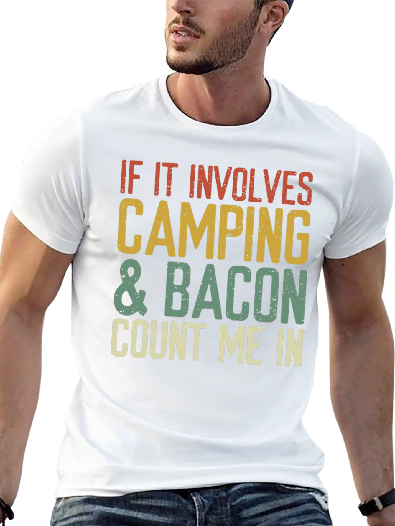 Camiseta Camping & Bacon - ¡Cuenta Conmigo!