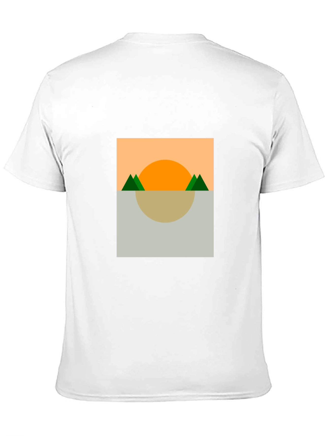 Camiseta Hombre: Diseño Abstracto Sol y Montañas