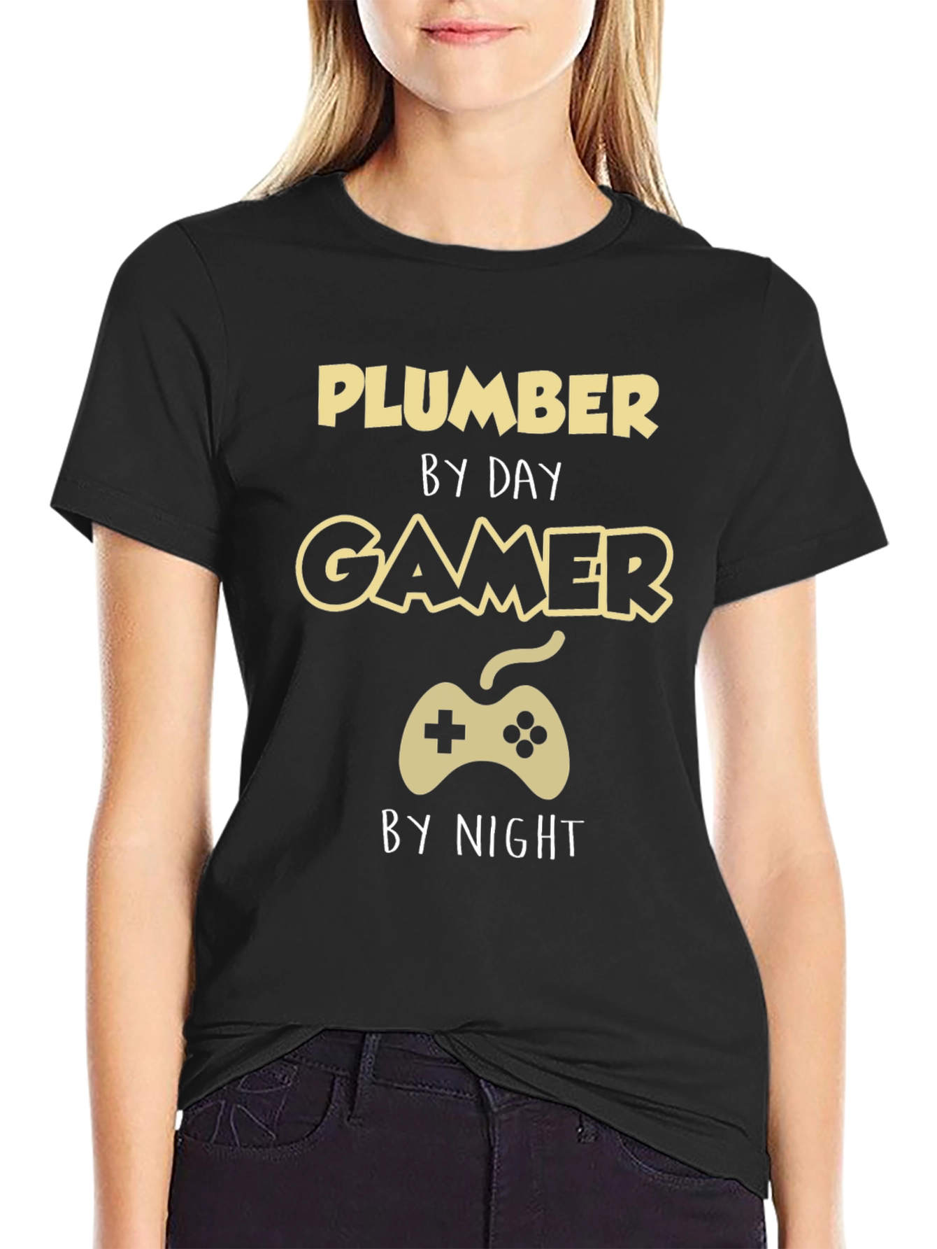 Camiseta Hombre Plomero de Día Gamer de Noche