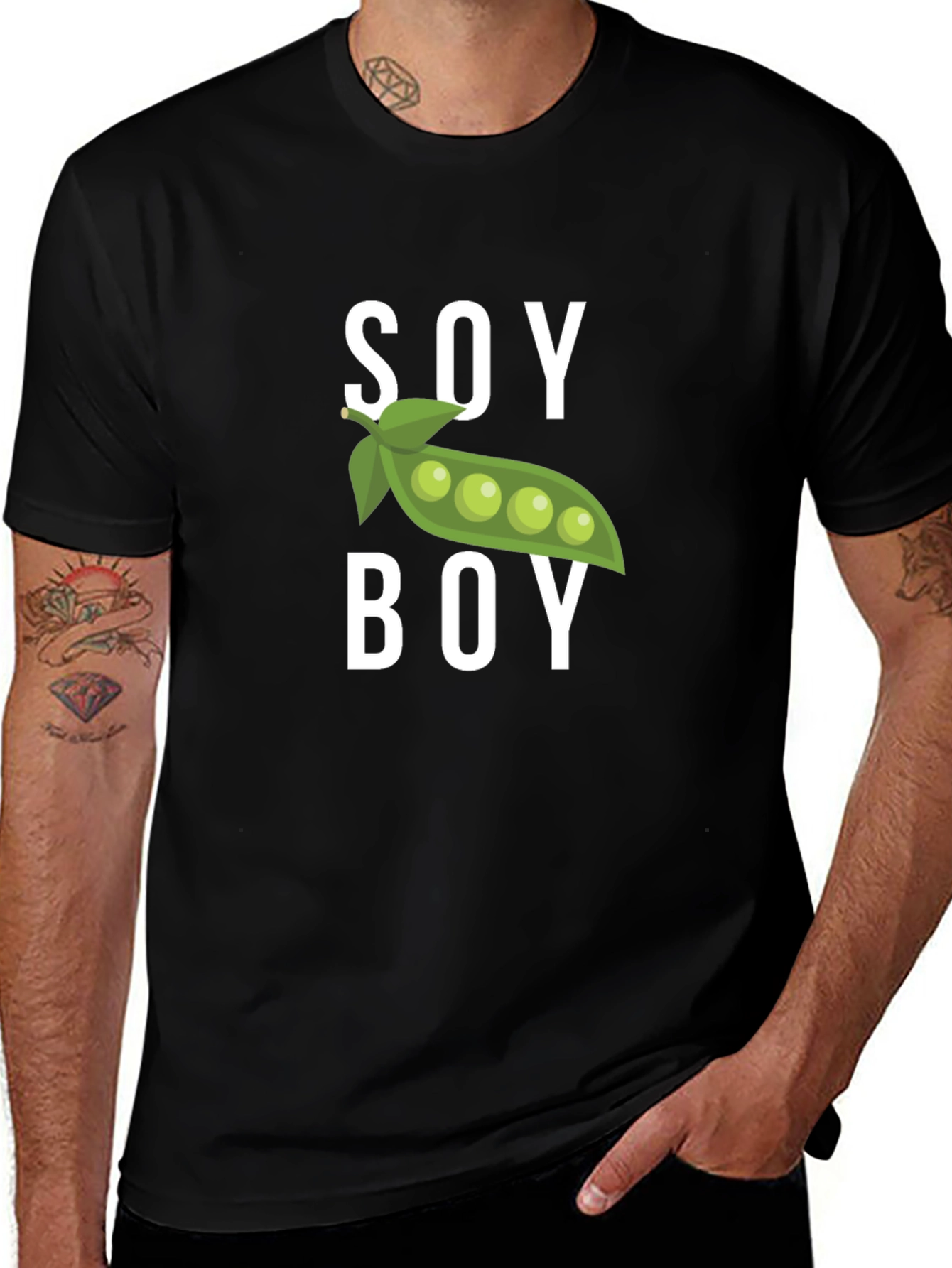Camiseta Hombre Soy Boy Negra Algodón