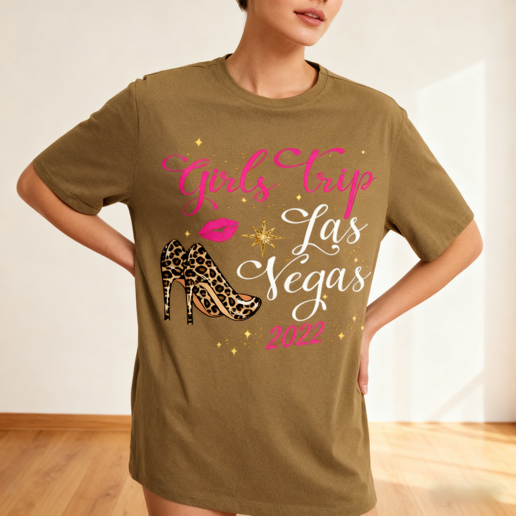 Camiseta "Girls Trip Las Vegas 2022" - Camiseta de Mujer para Viaje de Chicas, Estampado Fashionable