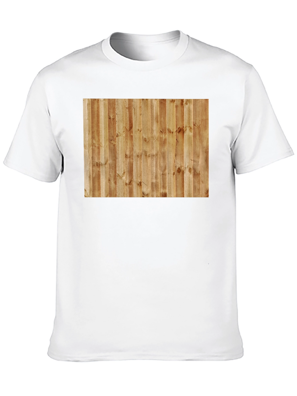 Camiseta Casual Hombre Diseño Madera Vertical