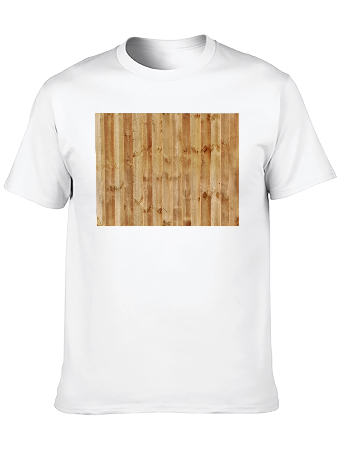 Camiseta Casual Hombre Diseño Madera Vertical