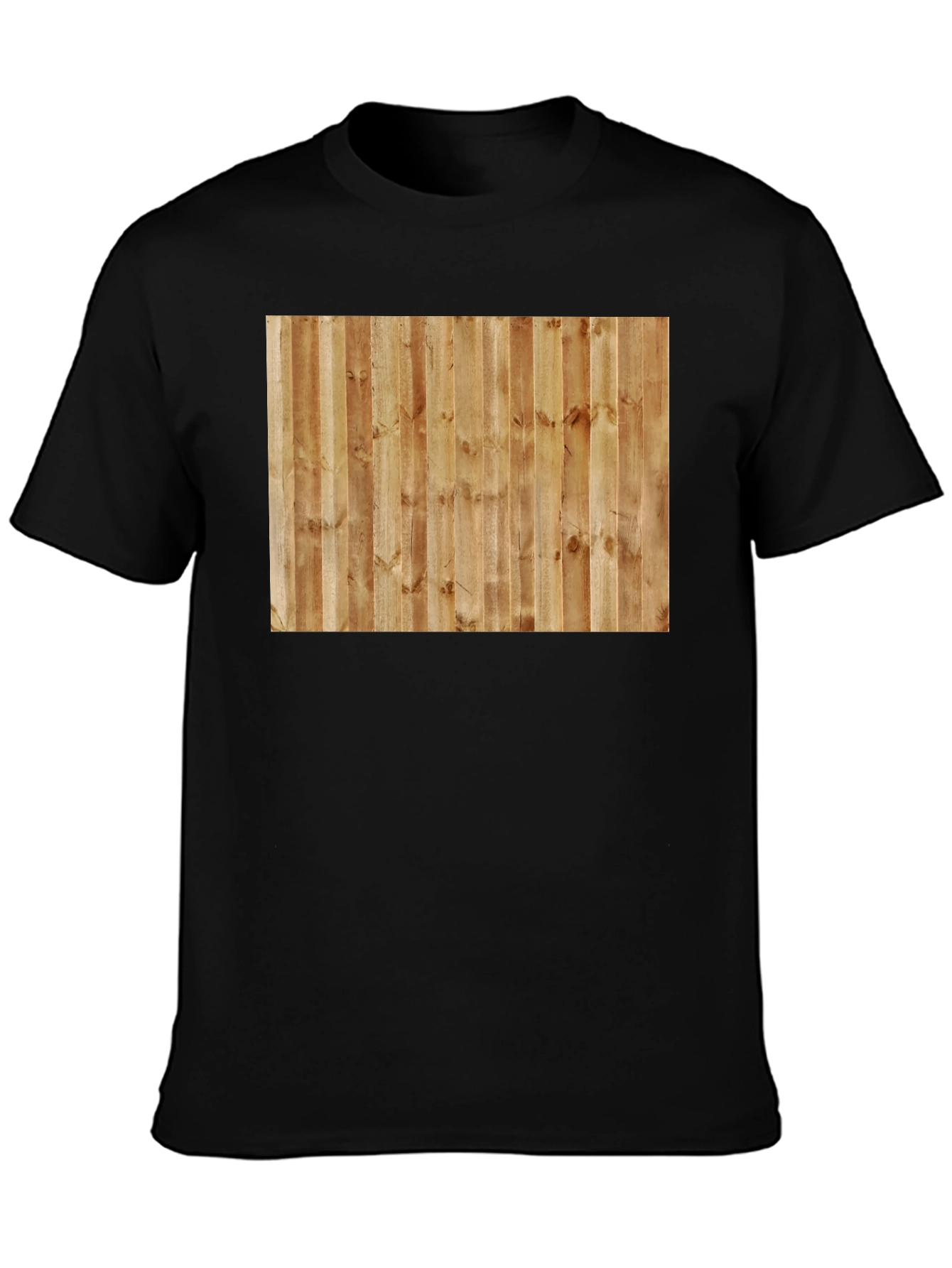 Camiseta Casual Hombre Diseño Madera Vertical