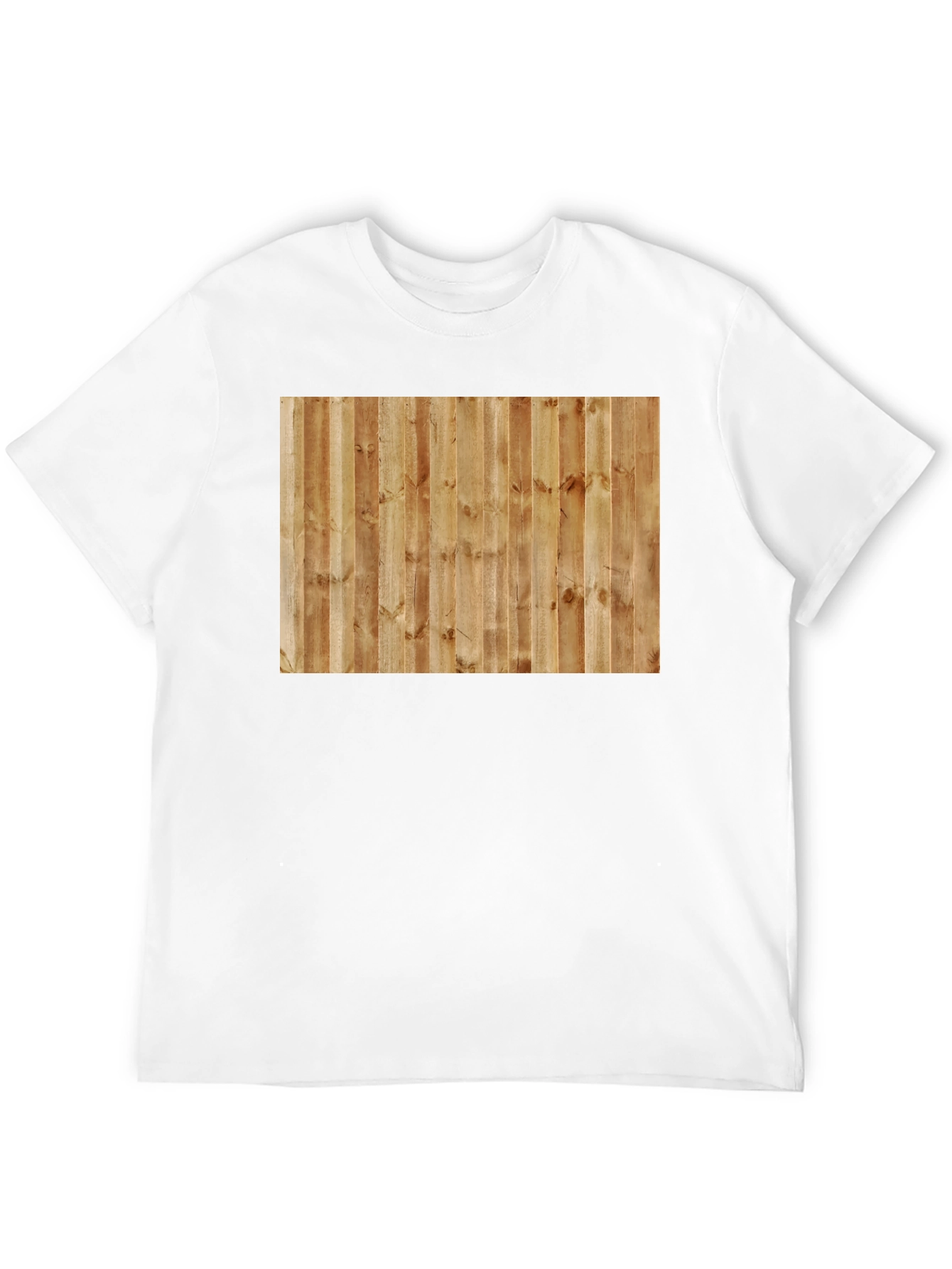 Camiseta Casual Hombre Diseño Madera Vertical
