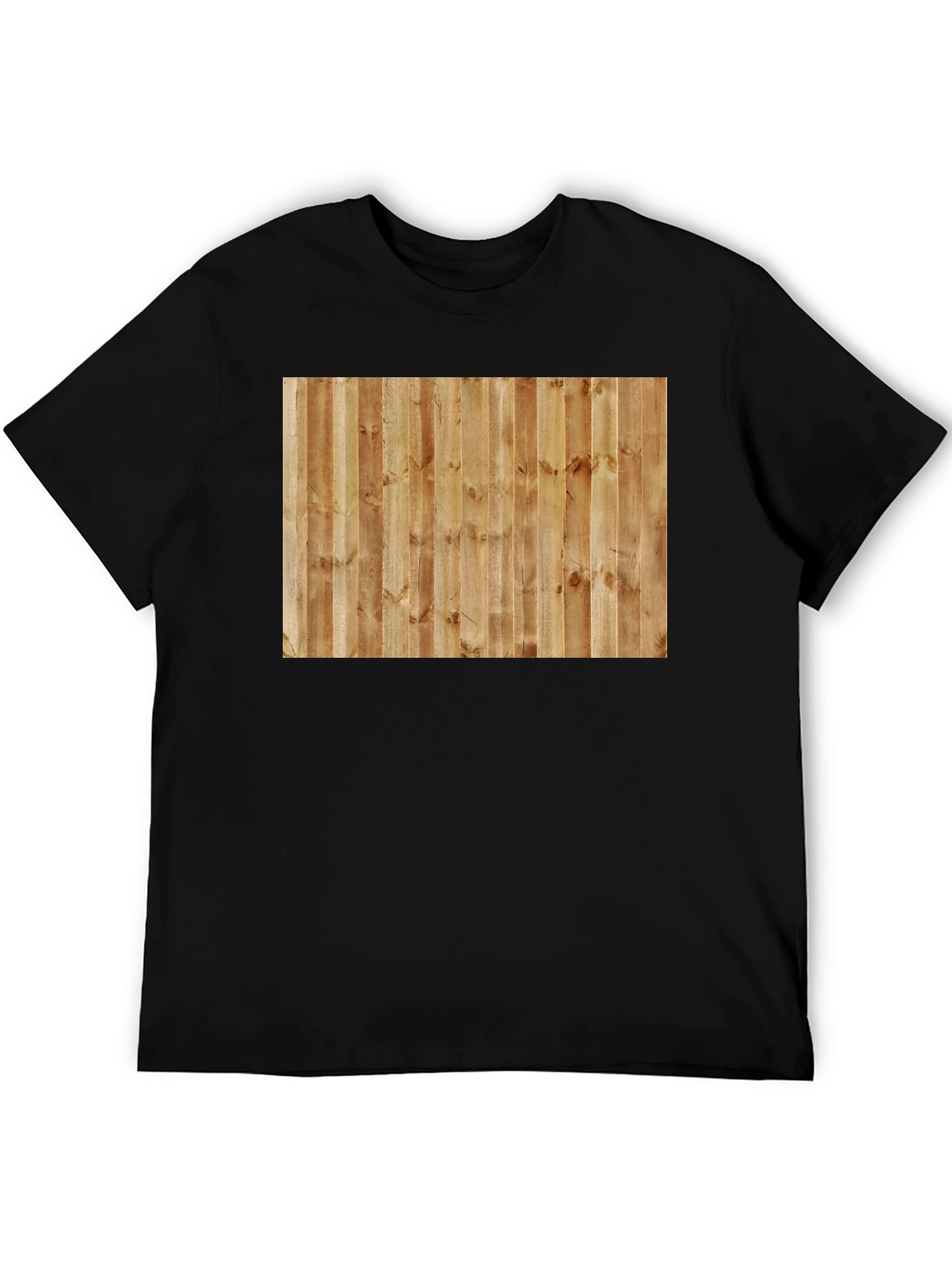 Camiseta Casual Hombre Diseño Madera Vertical