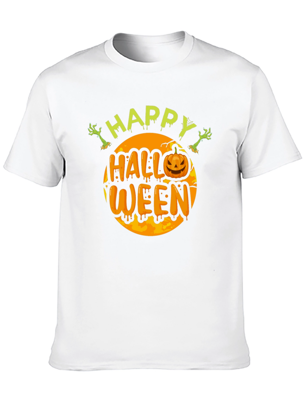 Camiseta Happy Halloween Hombre Negro