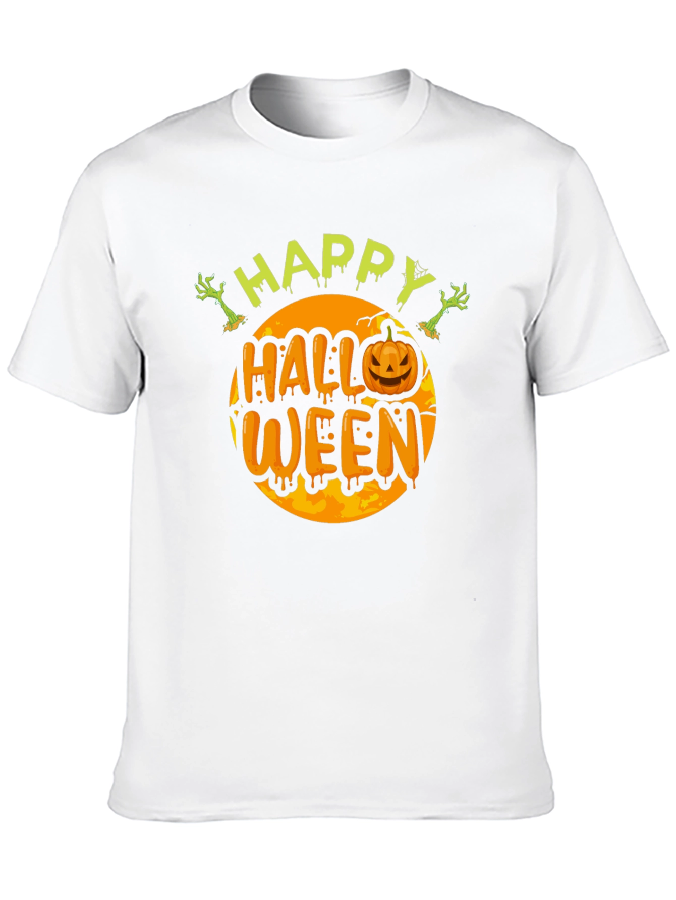 Camiseta Happy Halloween Hombre Negro