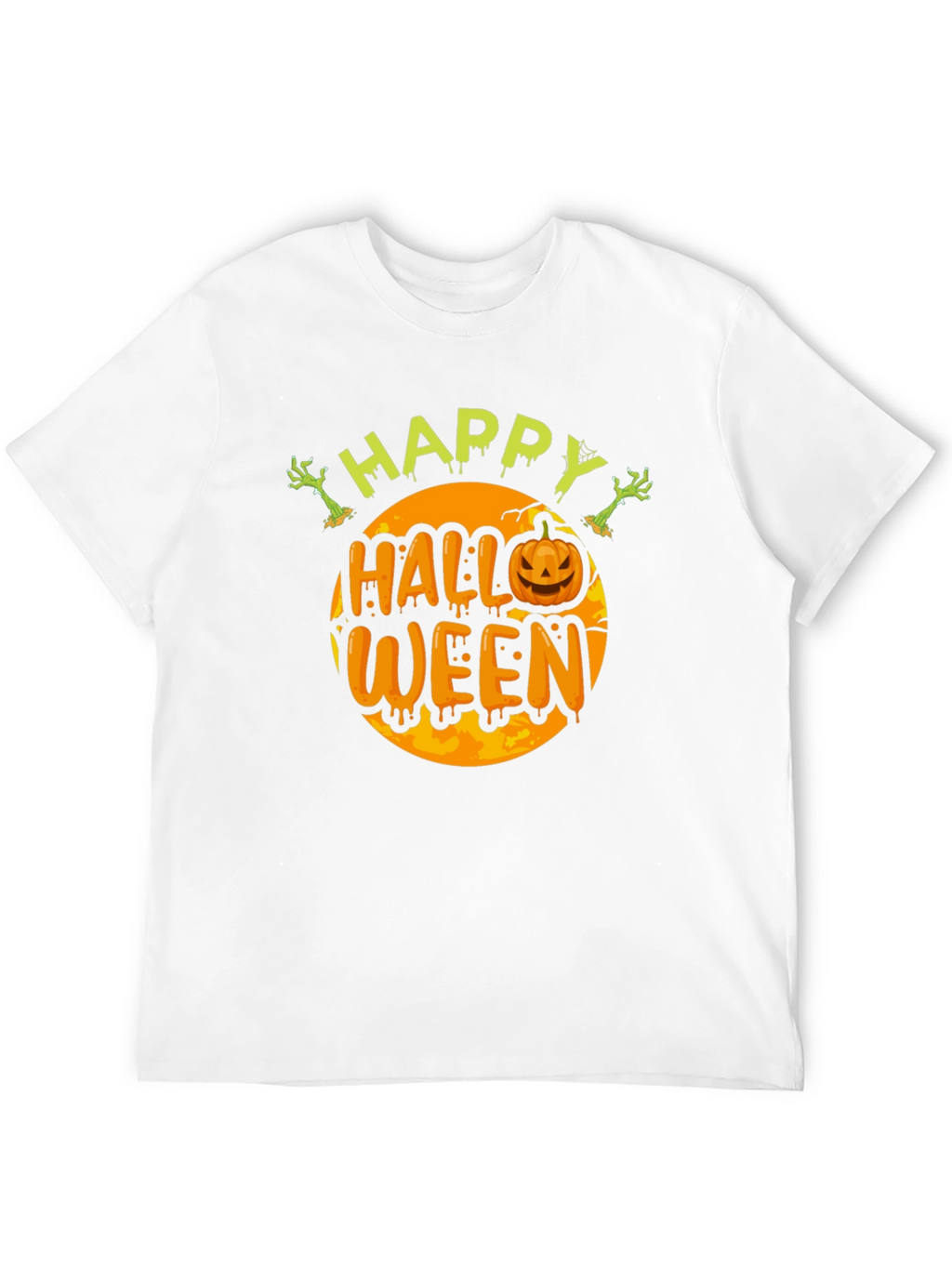Camiseta Happy Halloween Hombre Negro