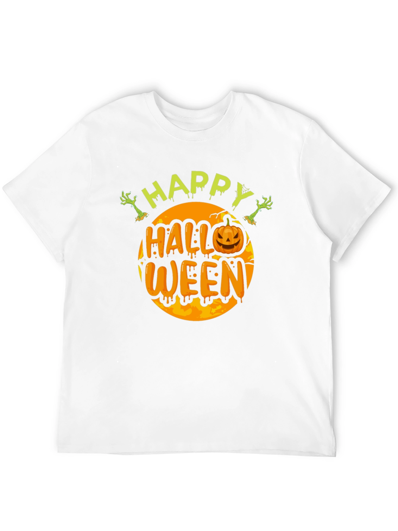 Camiseta Happy Halloween Hombre Negro