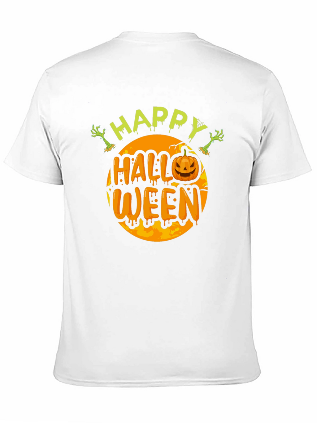 Camiseta Happy Halloween Hombre Negro