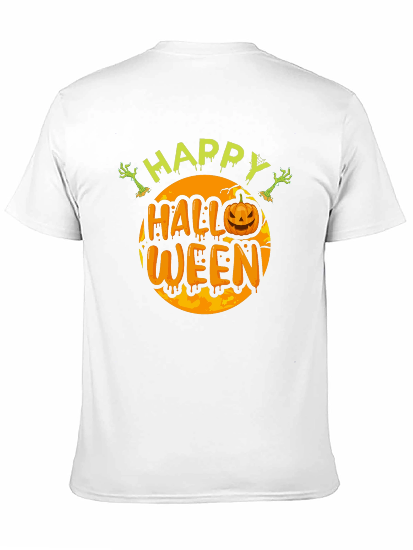 Camiseta Happy Halloween Hombre Negro
