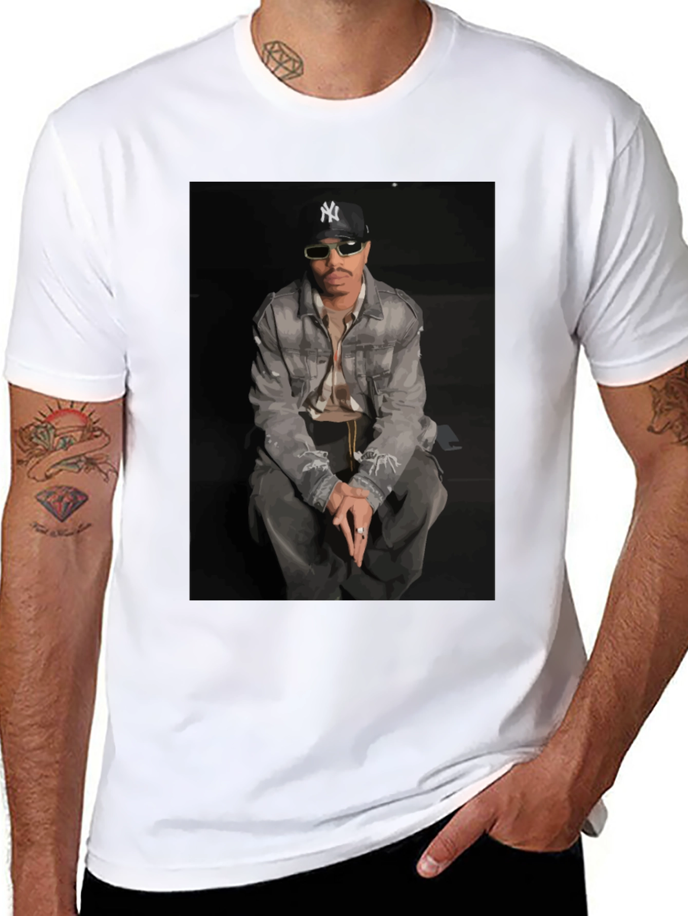 Camiseta Hombre Estampada Diseño Urbano