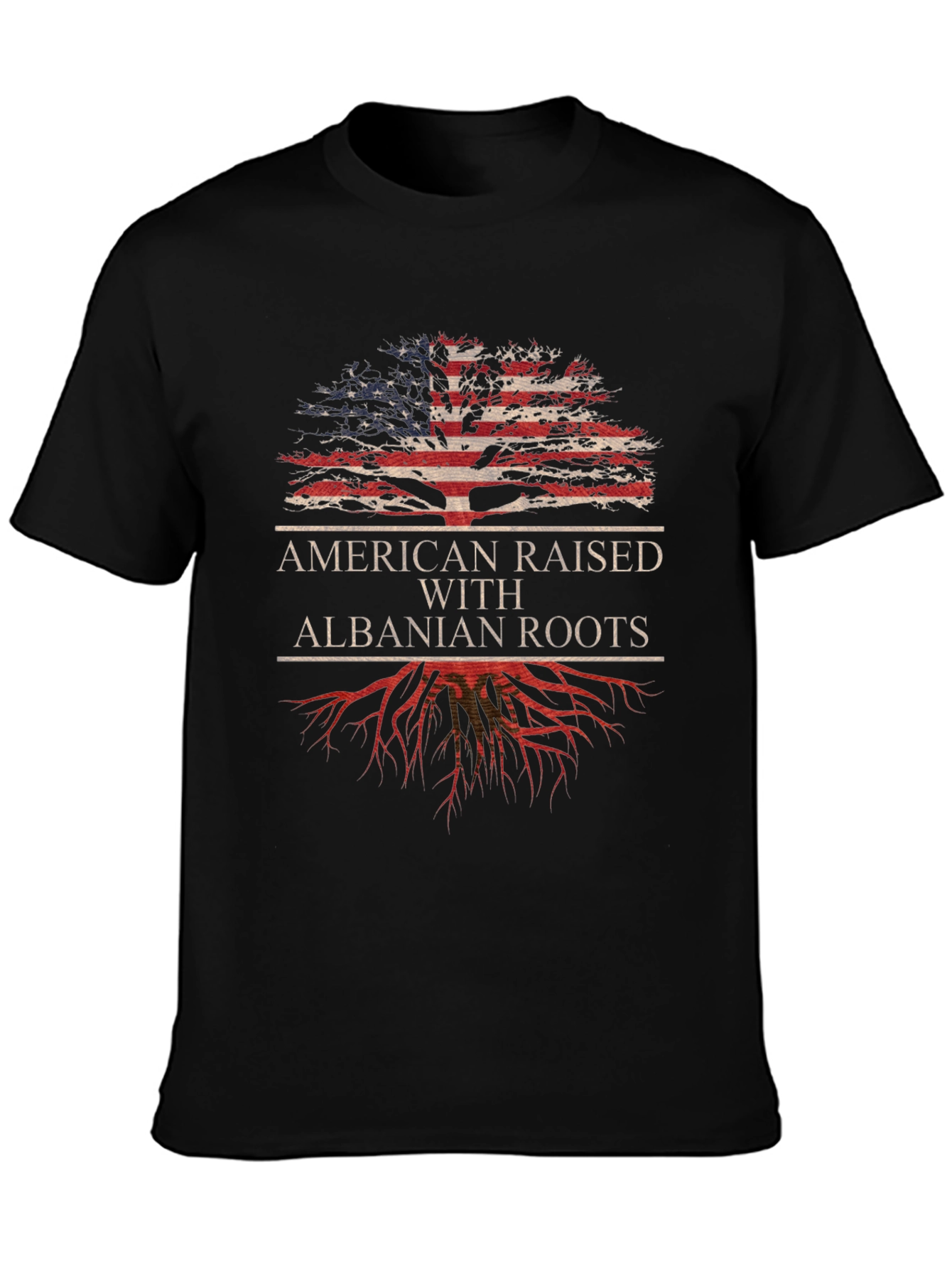 Camiseta Americana con Raíces Albanesas