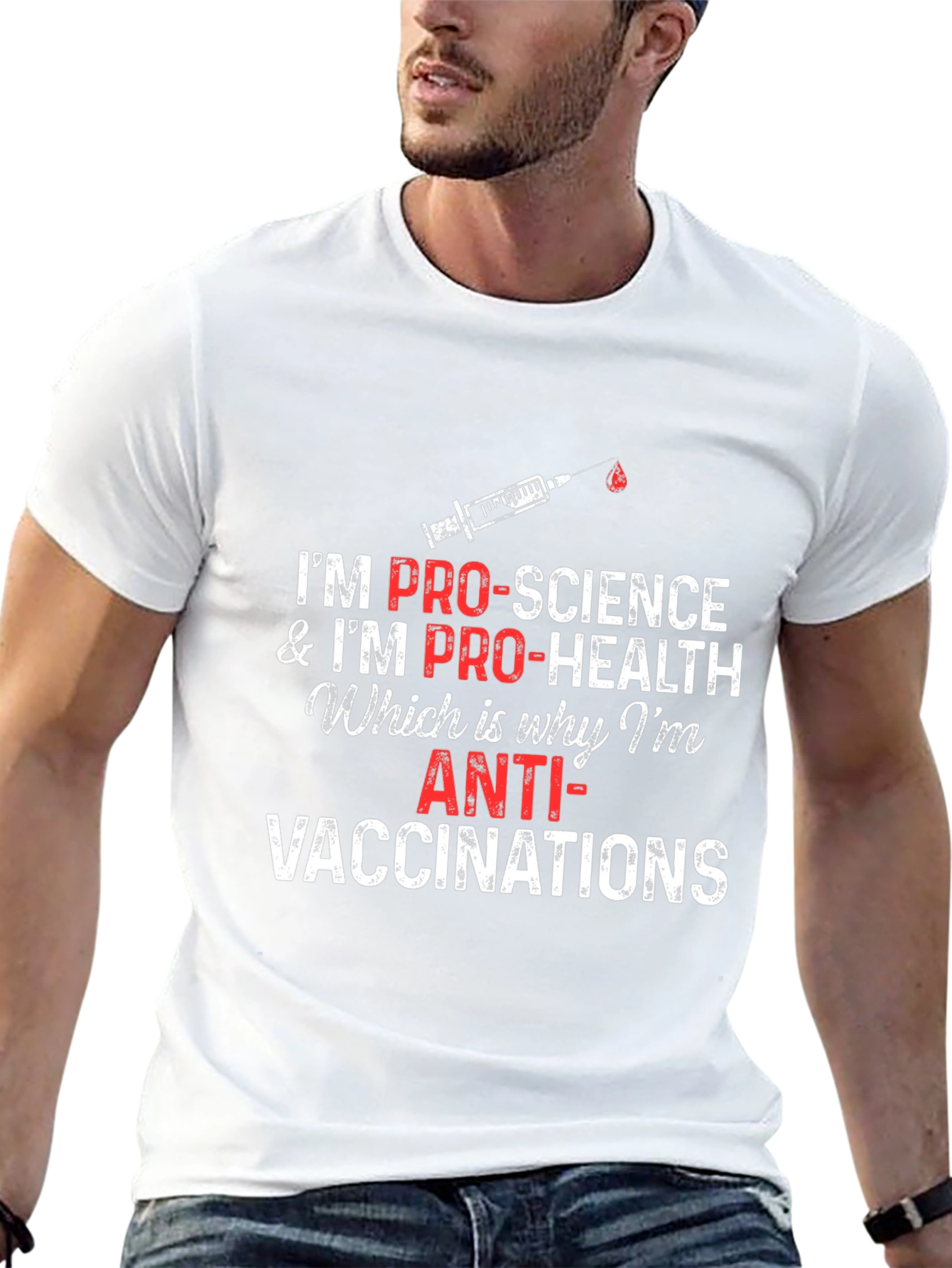 Camiseta Hombre Pro-Ciencia Anti-Vacunas