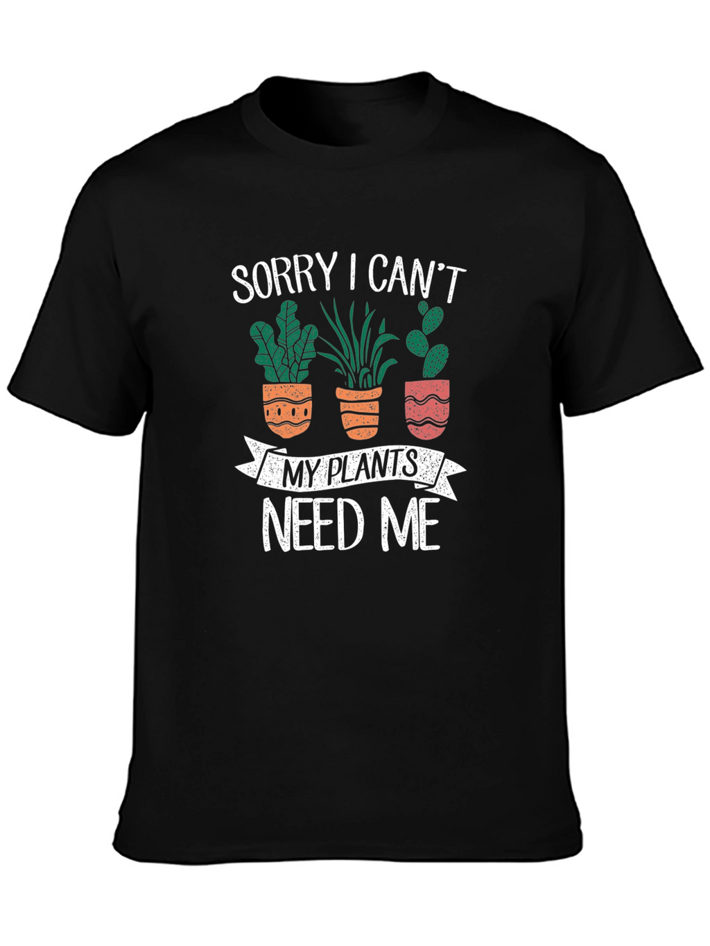 Camiseta Negra con Diseño de Plantas