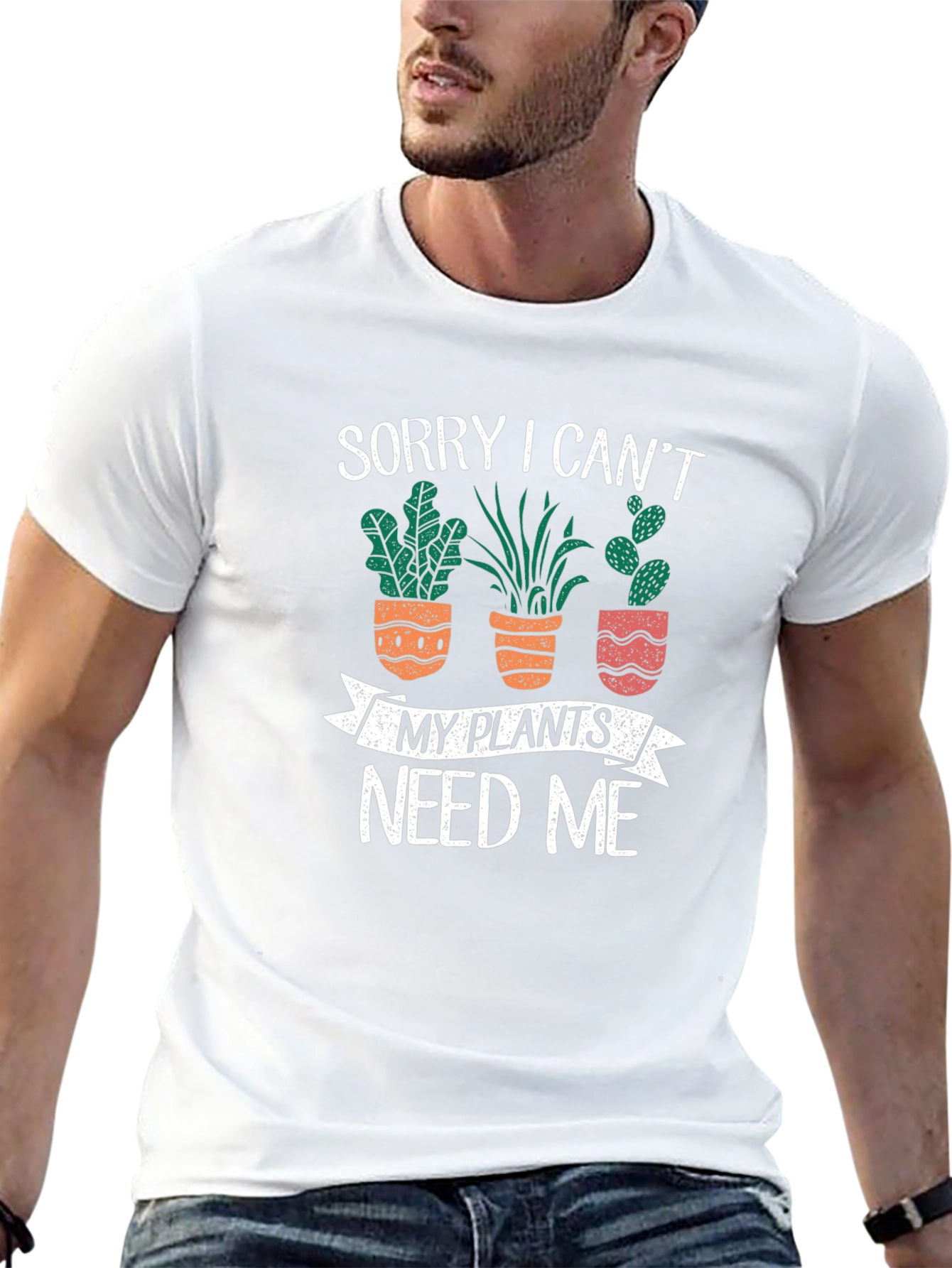 Camiseta Negra con Diseño de Plantas