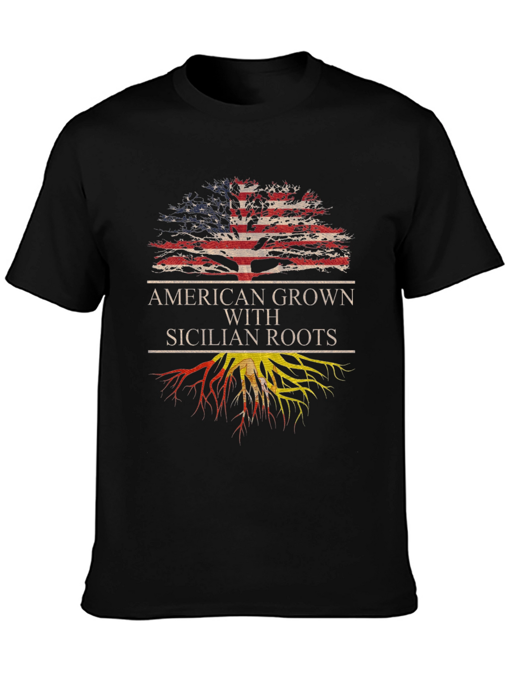 Camiseta Hombre Americano con Raíces Sicilianas