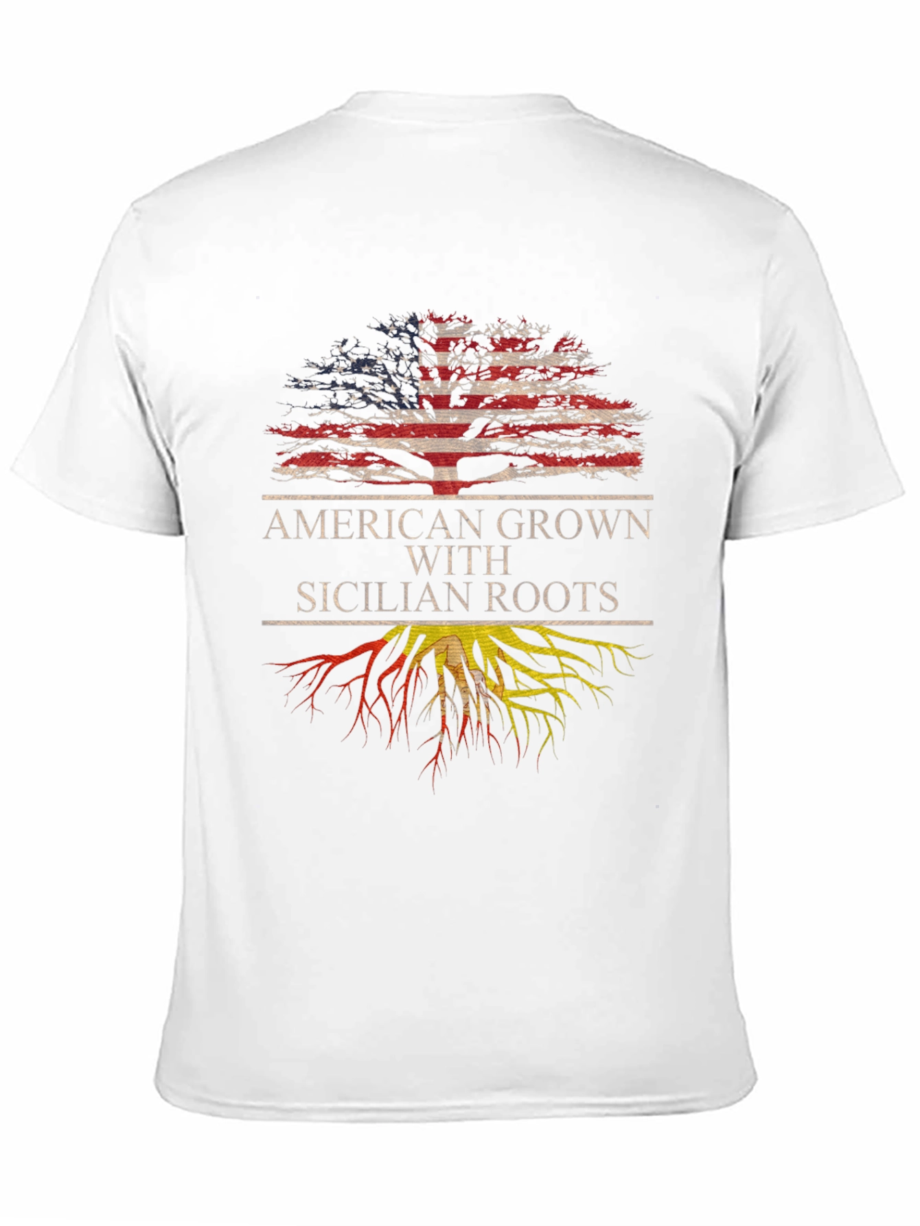 Camiseta Hombre Americano con Raíces Sicilianas